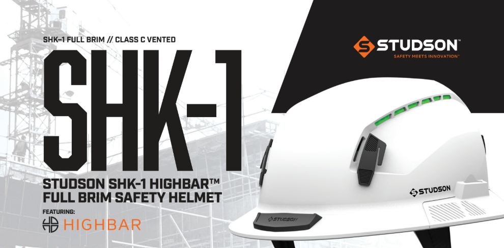 Studson SHK-1 VENTED HIGHBAR FULL BRIM SAFETY HELMET