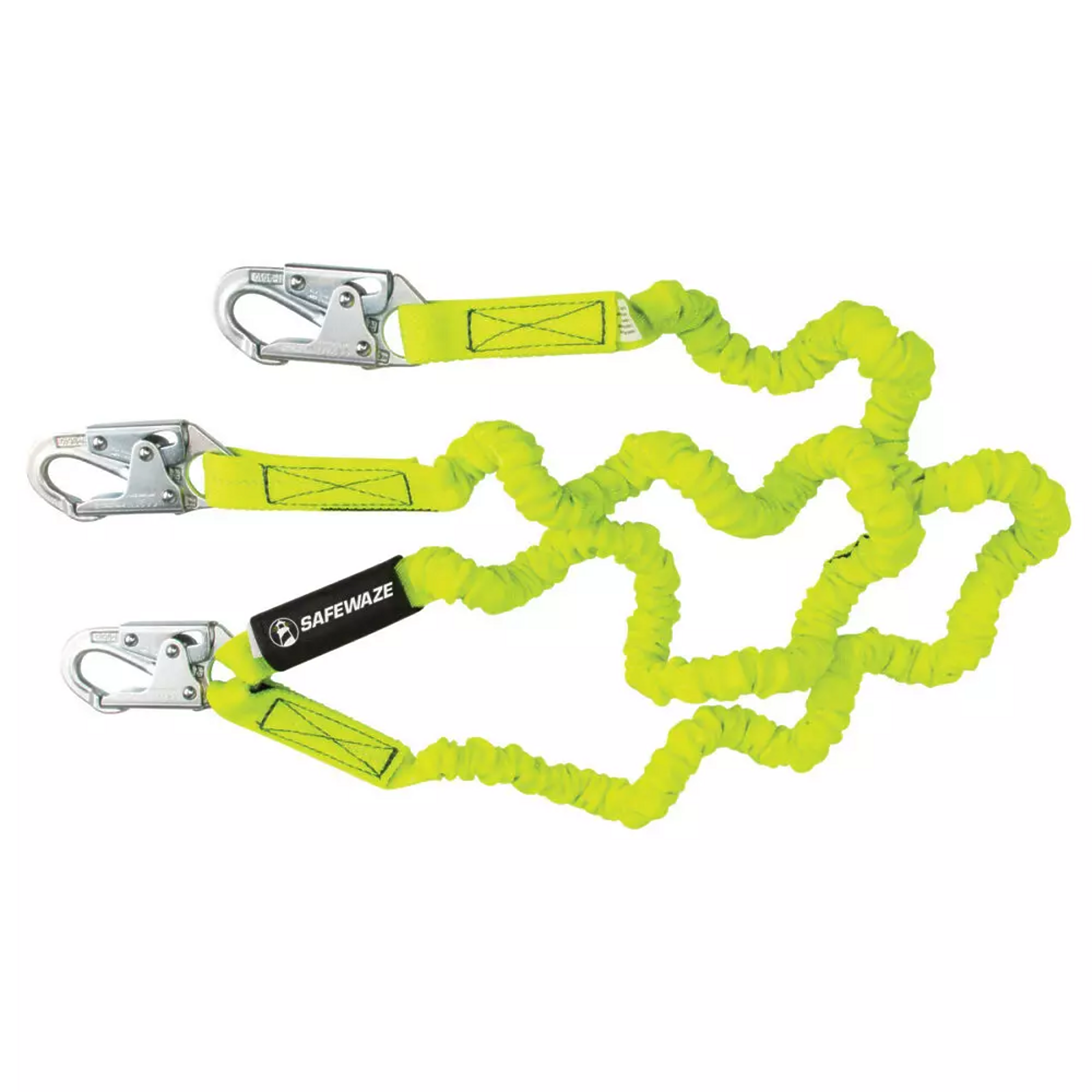 Safewaze PRO 6′ Stretch Internal Energy Absorbing Lanyard: Dual Leg, Snap Hooks