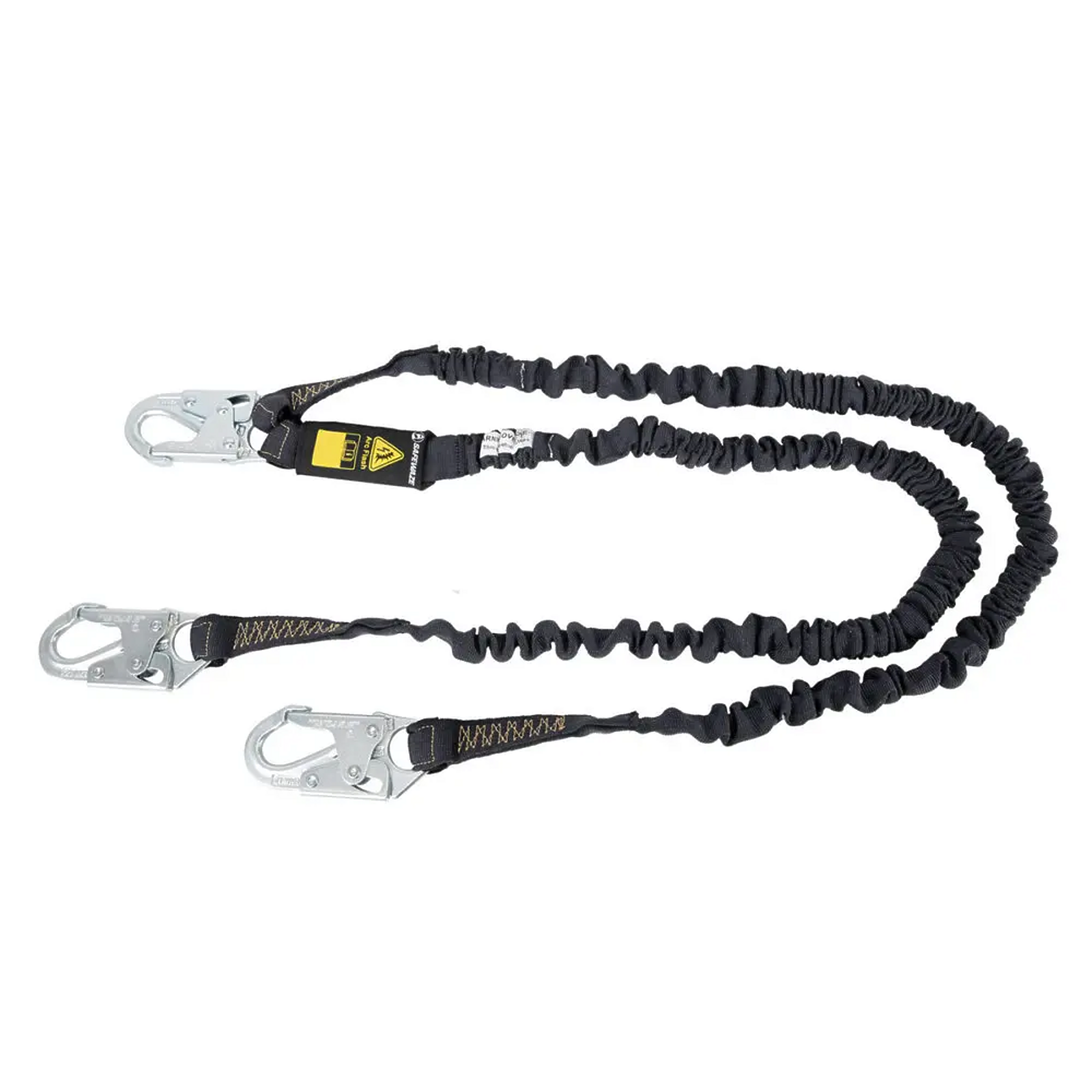 Safewaze Arc Flash 6′ Internal Energy Absorbing Lanyard: Aramid, Dual Leg, Snap Hooks