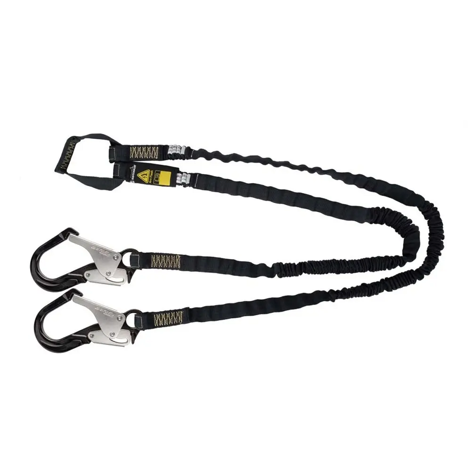 Safewaze Arc Flash 6′ Internal Energy Absorbing Lanyard: Aramid, Dual Leg, Soft Loop, Alu Rebar Hook
