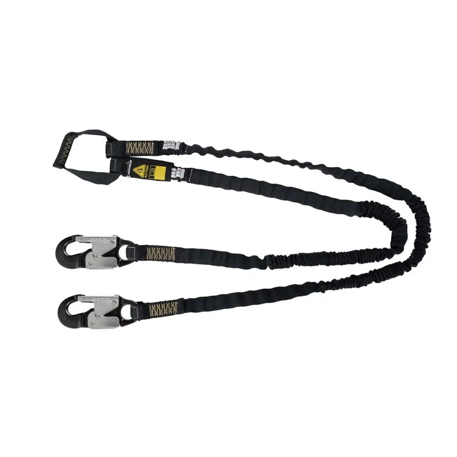 Safewaze Arc Flash 6′ Internal Energy Absorbing Lanyard: Aramid, Dual Leg, Soft Loop, Alu Snap Hook