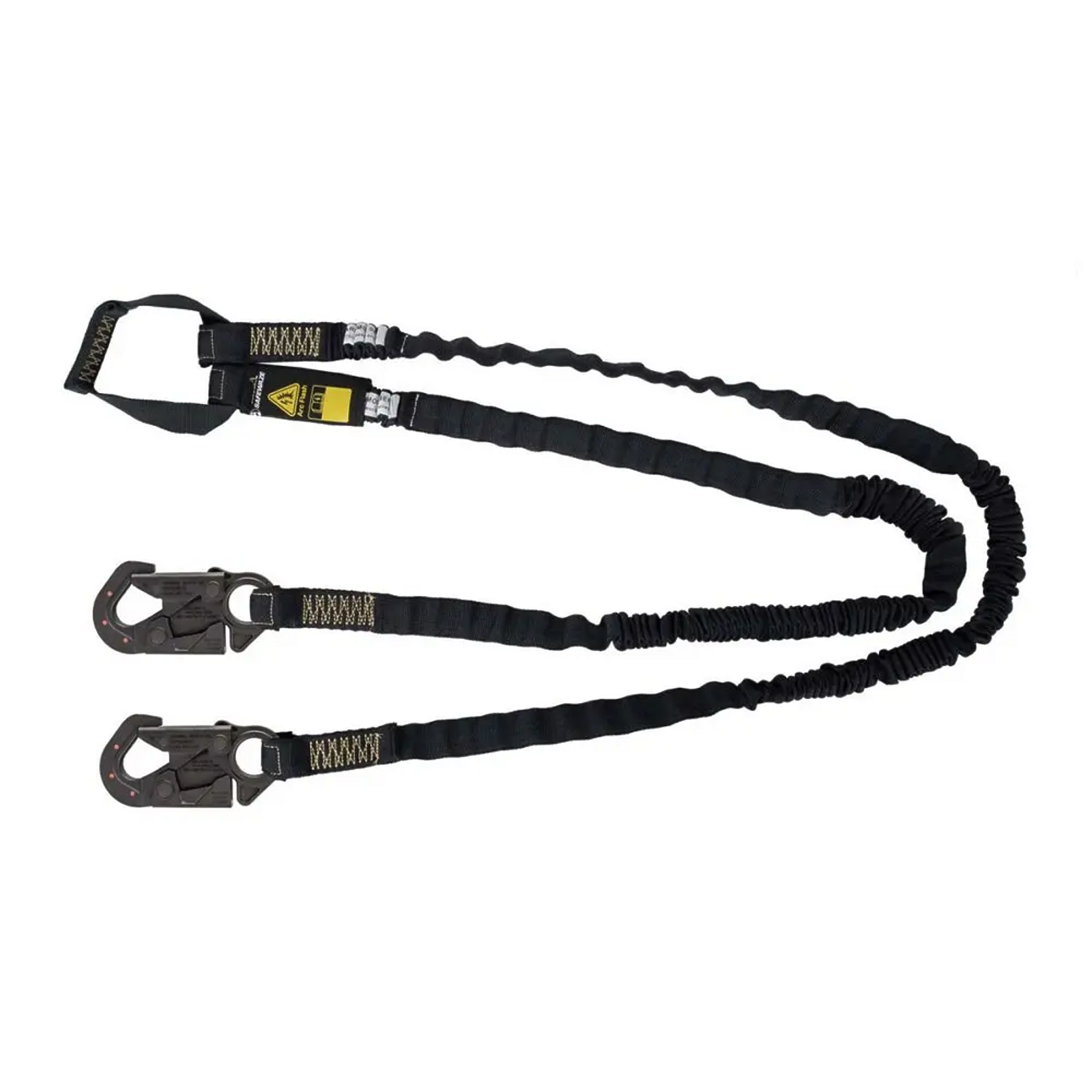 Safewaze Arc Flash 6′ Internal Energy Absorbing Lanyard: Aramid, Dual Leg, Soft Loop, Dielectric Snap Hook