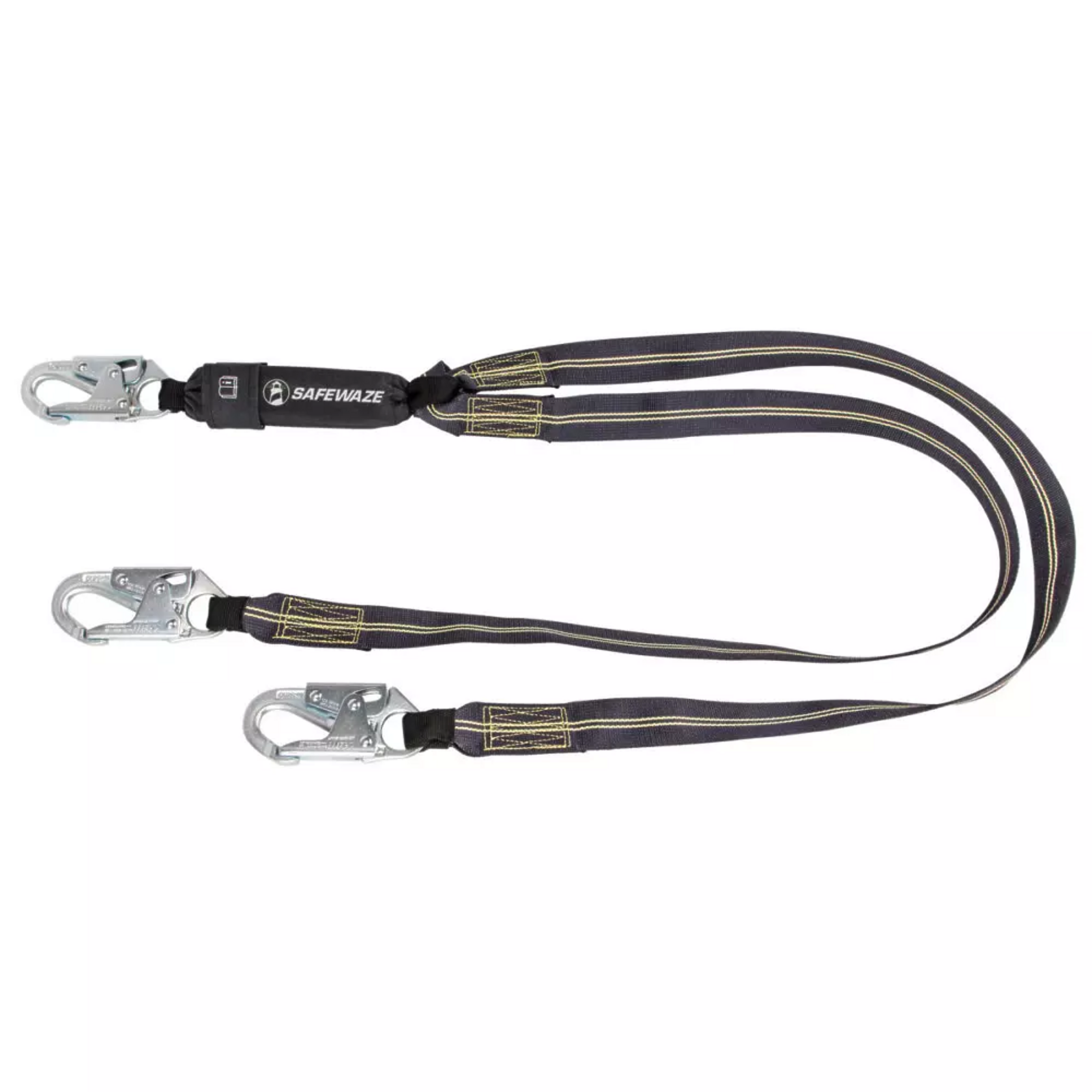 Safewaze Welding 6′ Energy Absorbing Lanyard: Dual Leg, Snap Hooks