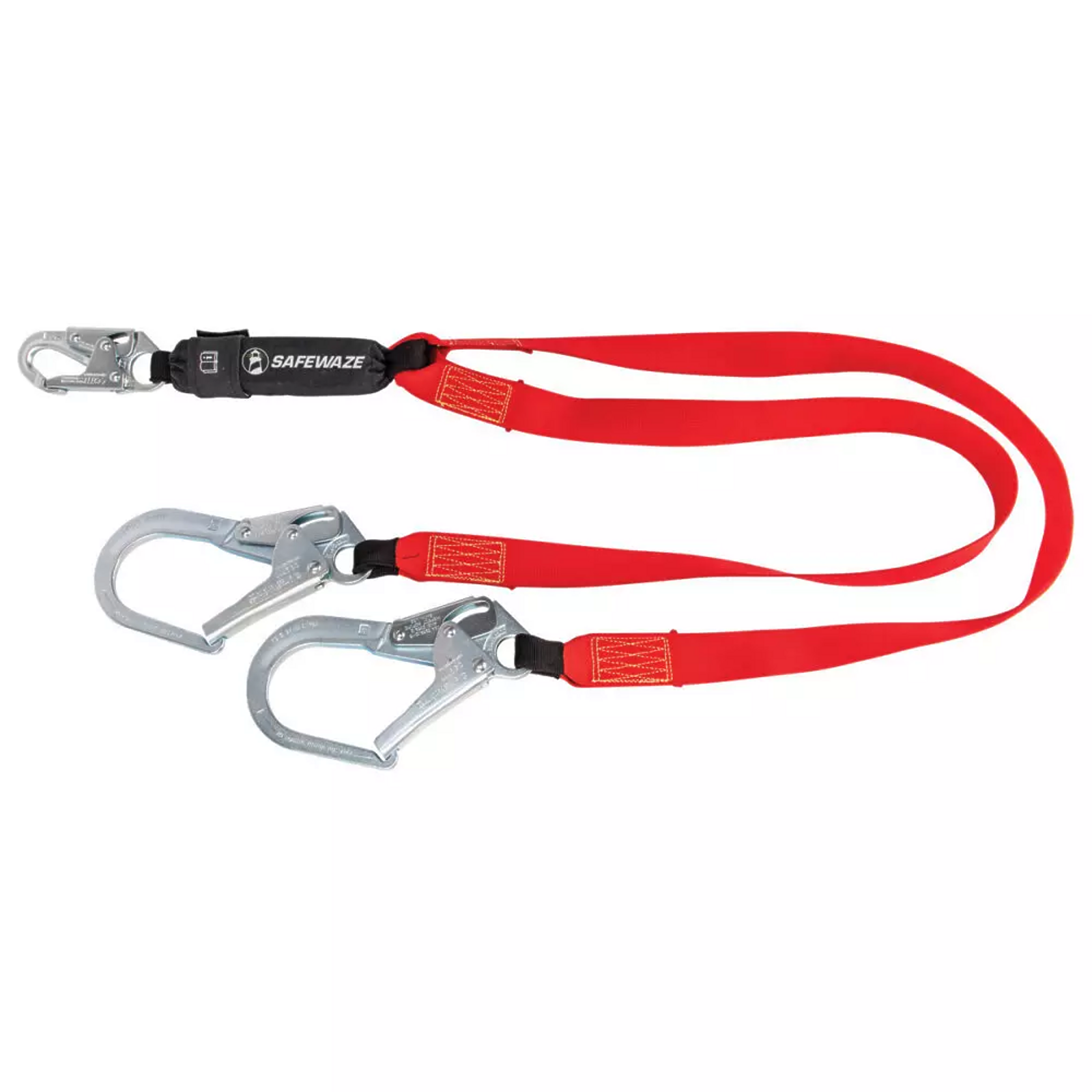 Safewaze Welding 6′ Energy Absorbing Lanyard: Dual Leg, Rebar Hooks
