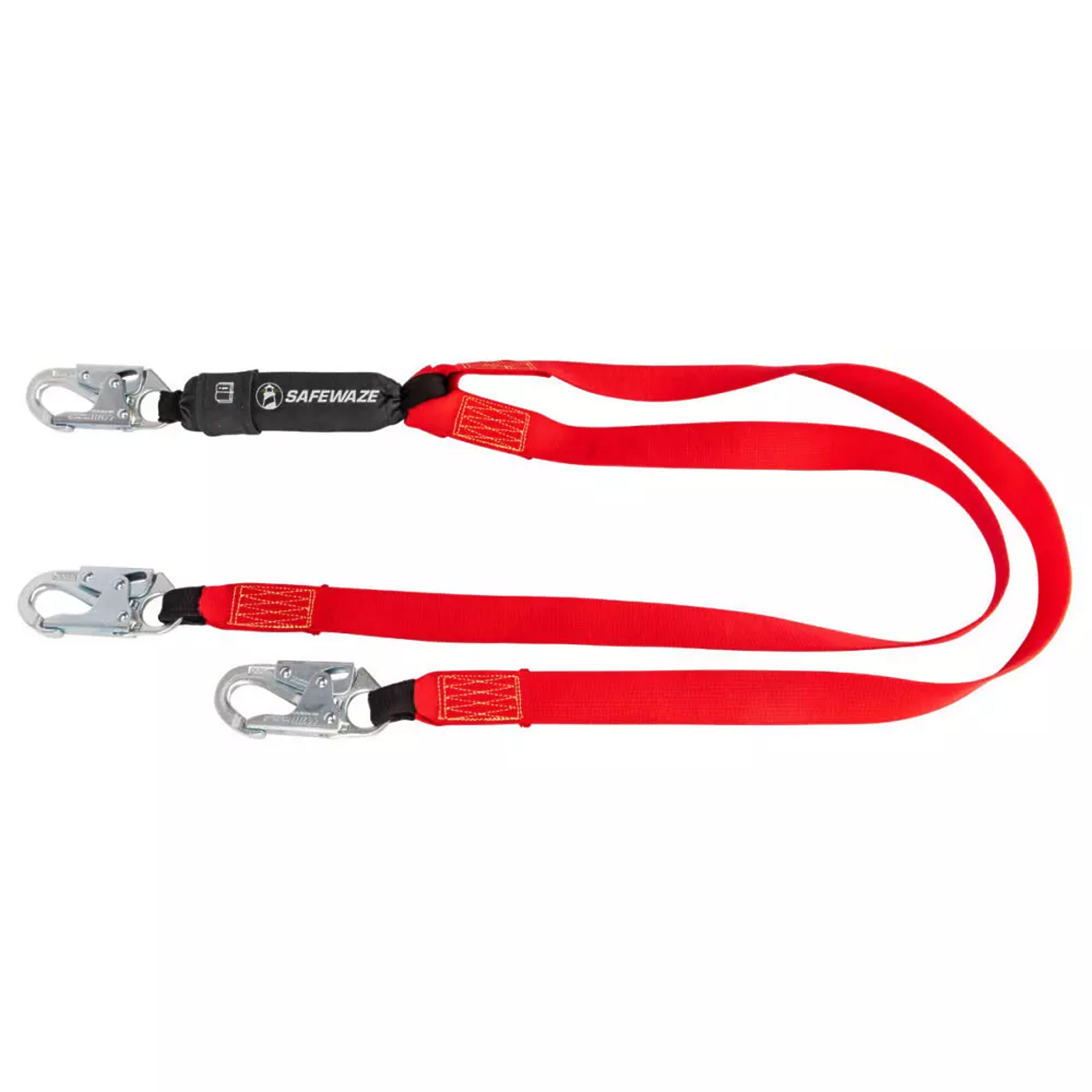 Safewaze Welding 6′ Dual Layer Energy Absorbing Lanyard: Dual Leg, Snap Hooks