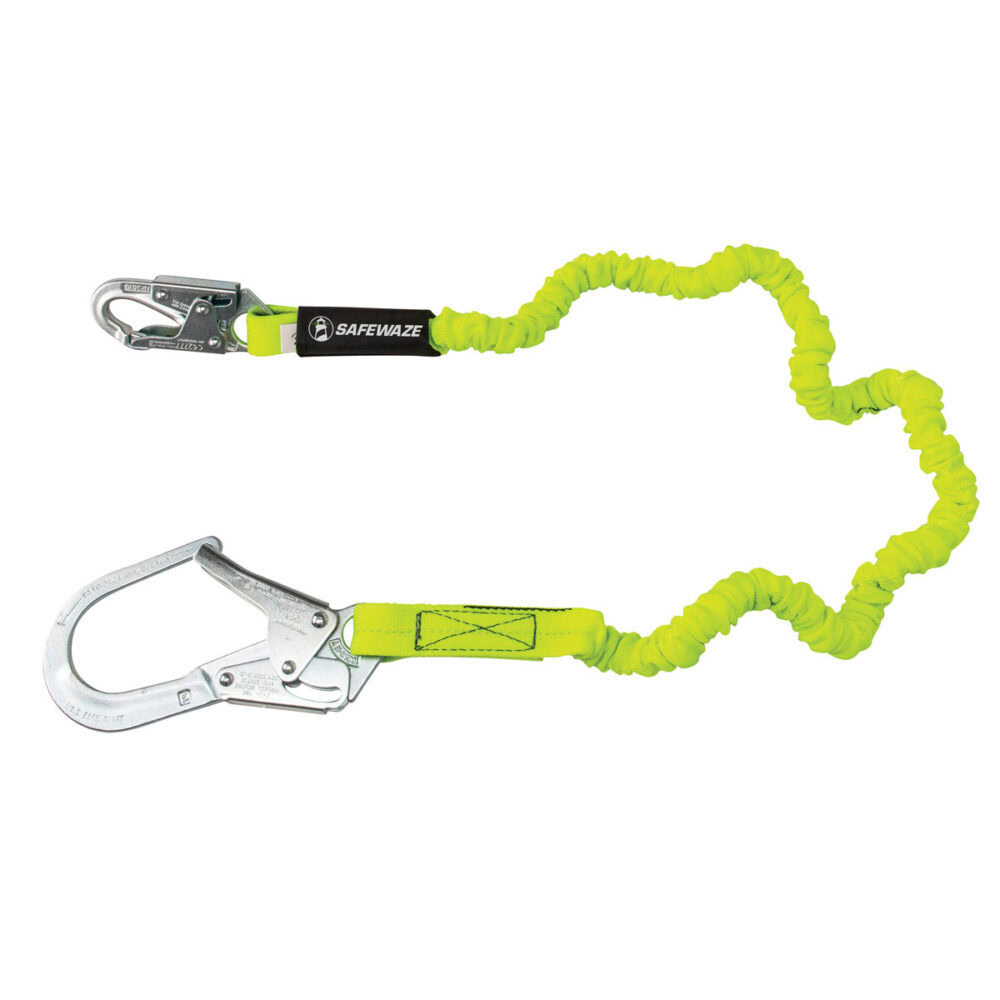 Safewaze PRO 6′ Stretch Internal Energy Absorbing Lanyard: Rebar Hook