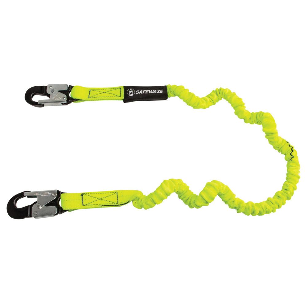 Safewaze PRO 6′ Stretch Internal Energy Absorbing Lanyard: Alu Snap Hook