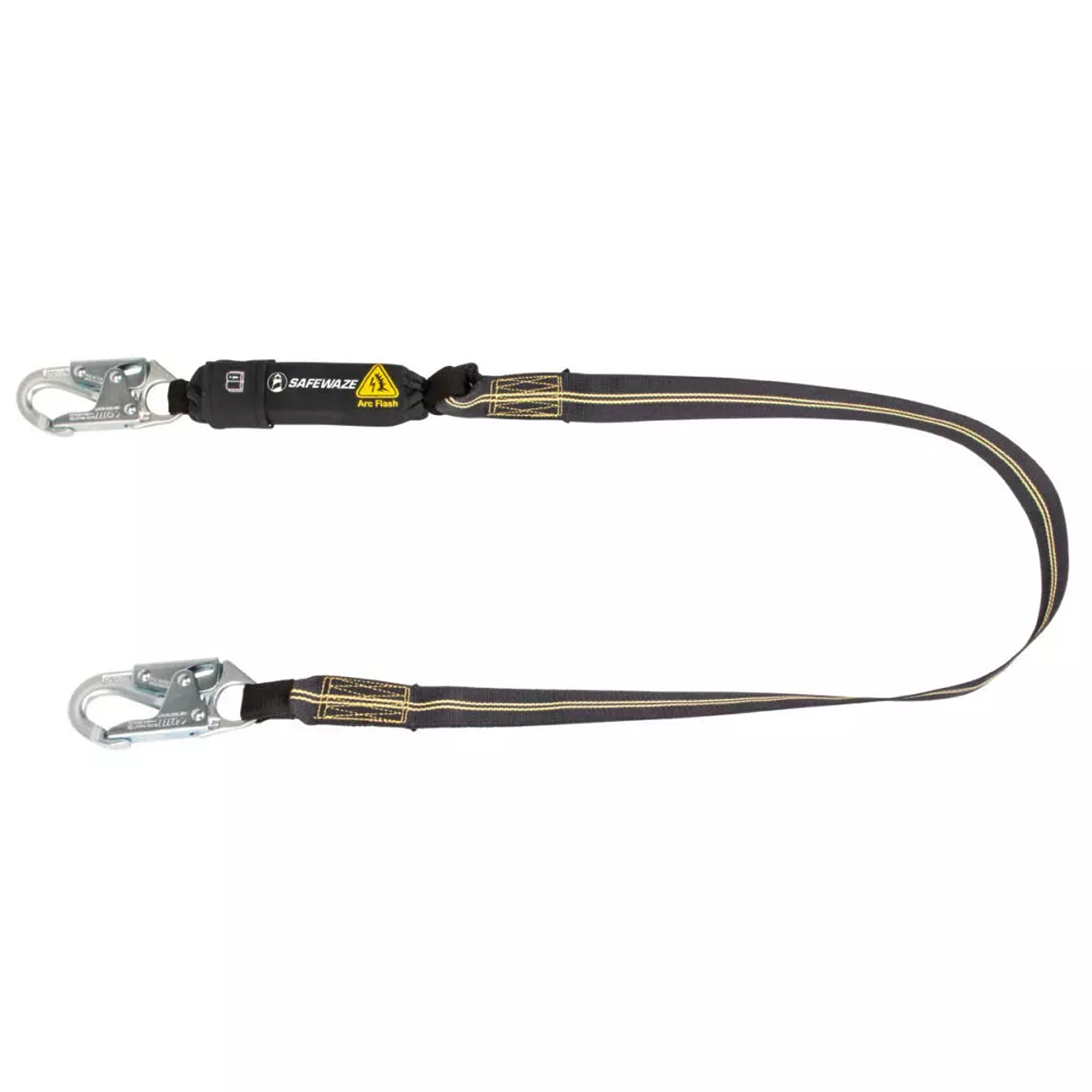 Safewaze Arc Flash 6′ Energy Absorbing Lanyard: Aramid, Snap Hook