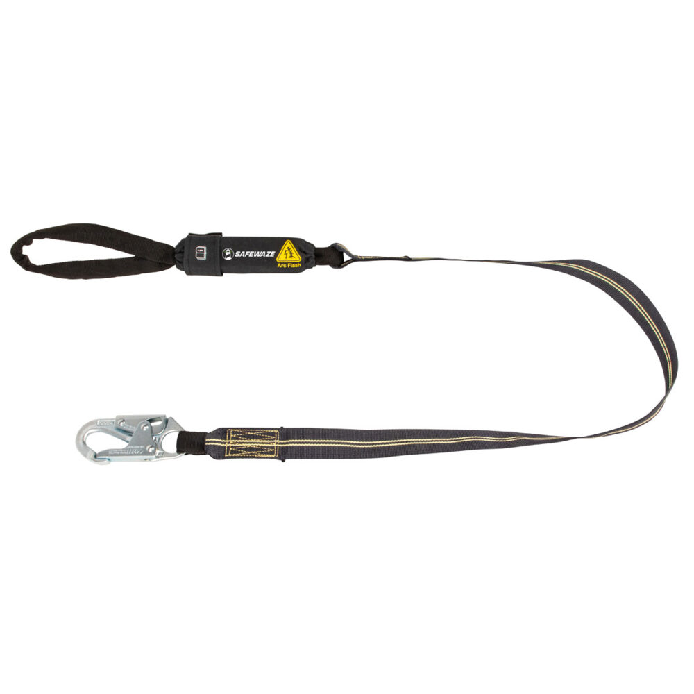 Safewaze Arc Flash 6′ Energy Absorbing Lanyard: Aramid, Snap Hook, Soft Loop