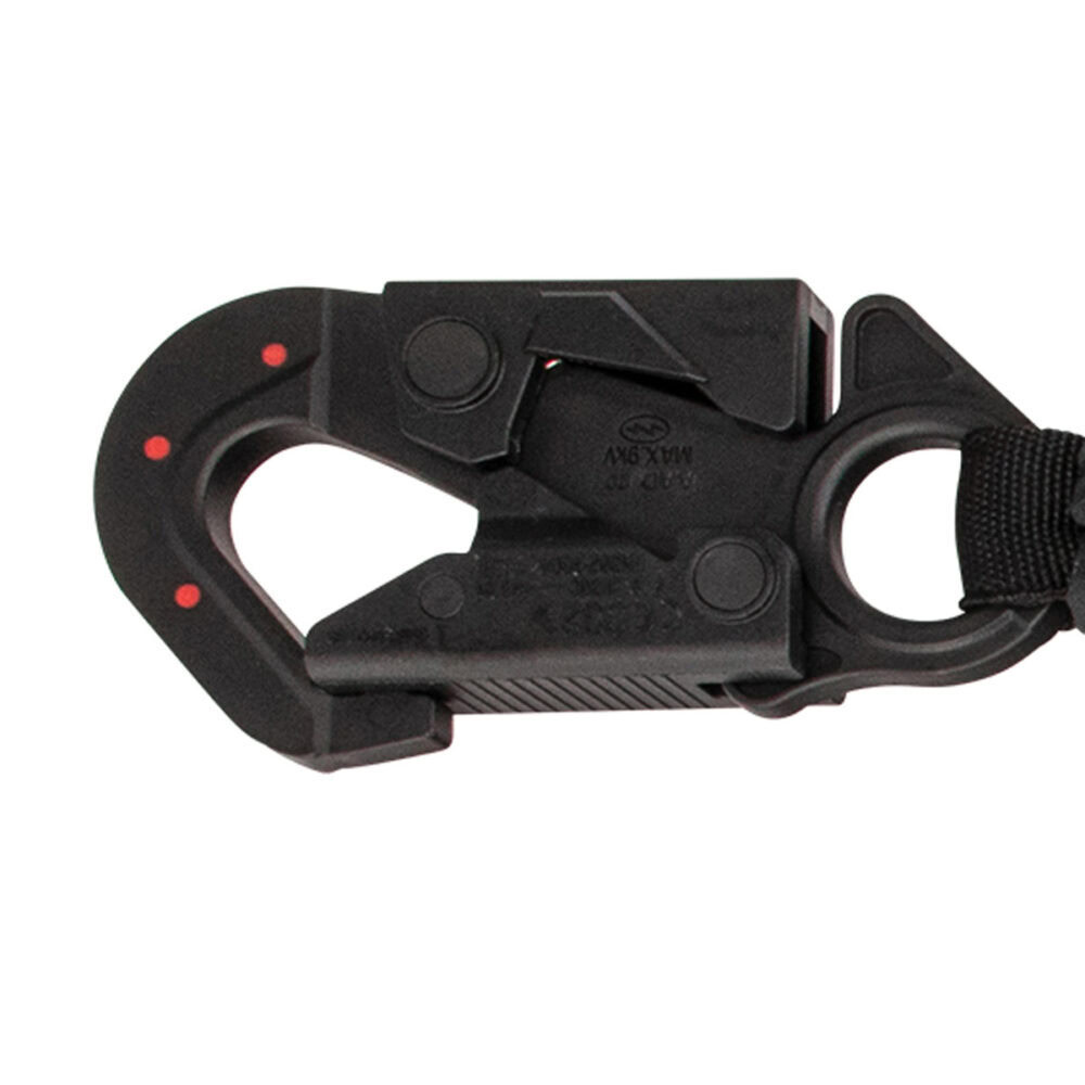 Safewaze Arc Flash 6′ Energy Absorbing Lanyard: Dielectric Snap Hook, Soft Loop
