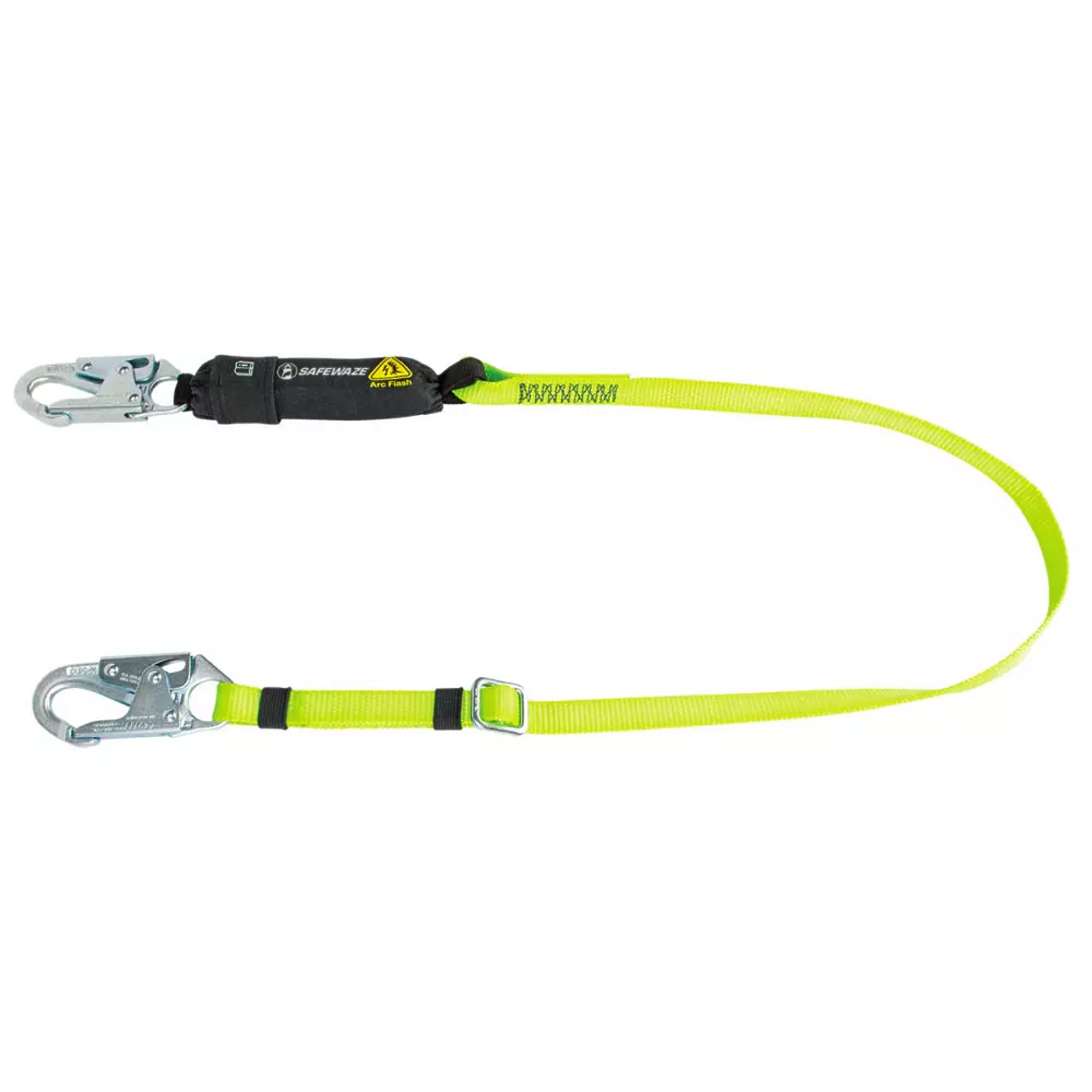 Safewaze Arc Flash 4′-6′ Adjustable Energy Absorbing Lanyard: Snap Hook