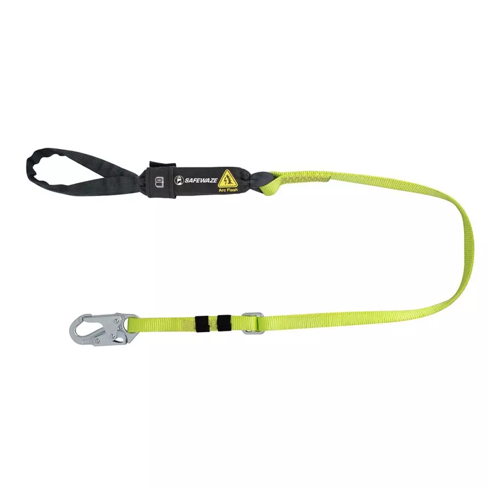 Safewaze Arc Flash 4′-6′ Adjustable Energy Absorbing Lanyard: Snap Hook, Soft Loop