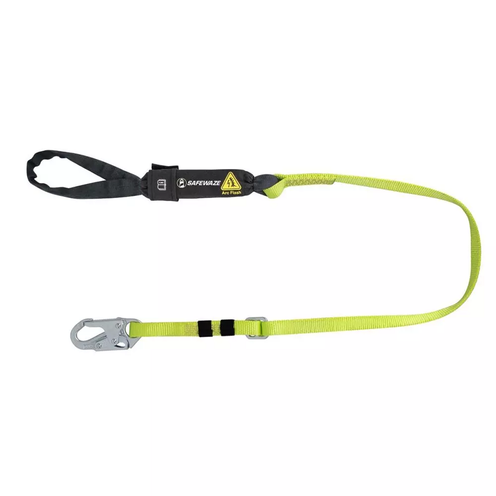 Safewaze Arc Flash 4′-6′ Adjustable Energy Absorbing Lanyard: Snap Hook, Soft Loop