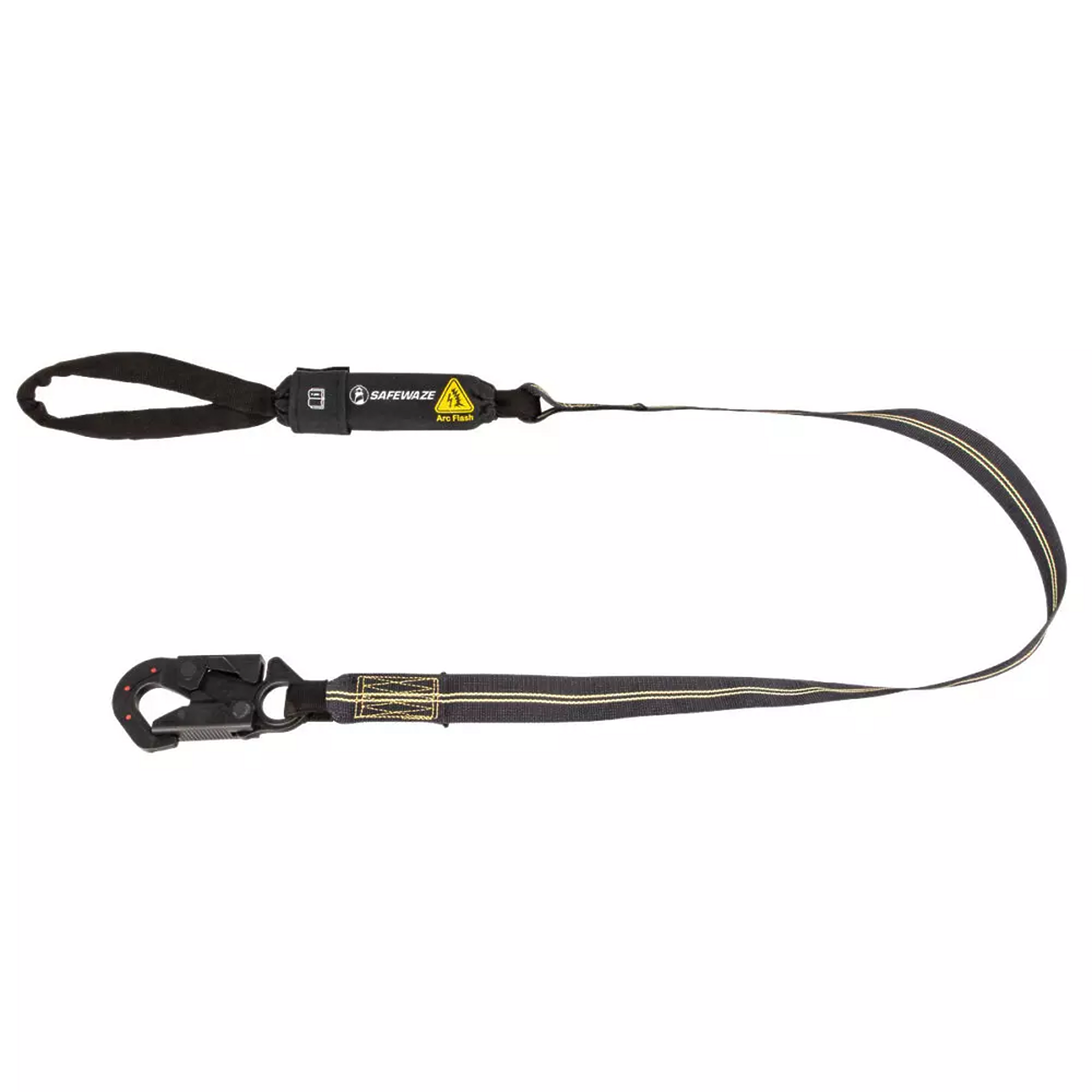 Safewaze Arc Flash 6′ Energy Absorbing Lanyard: Aramid, Dielectric Snap Hook, Soft Loop
