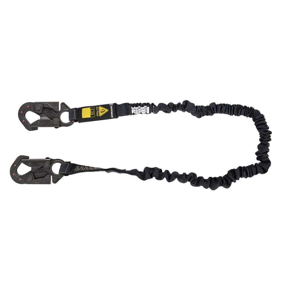 Safewaze Arc Flash 6′ Internal Energy Absorbing Lanyard: Aramid, Dielectric Snap Hook