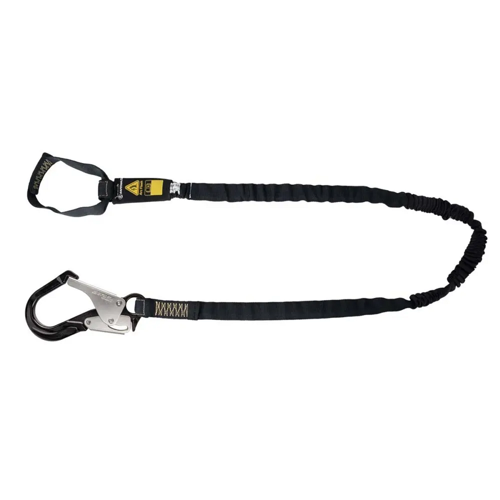 Safewaze Arc Flash 6′ Internal Energy Absorbing Lanyard: Aramid, Soft Loop, Alu Rebar Hook