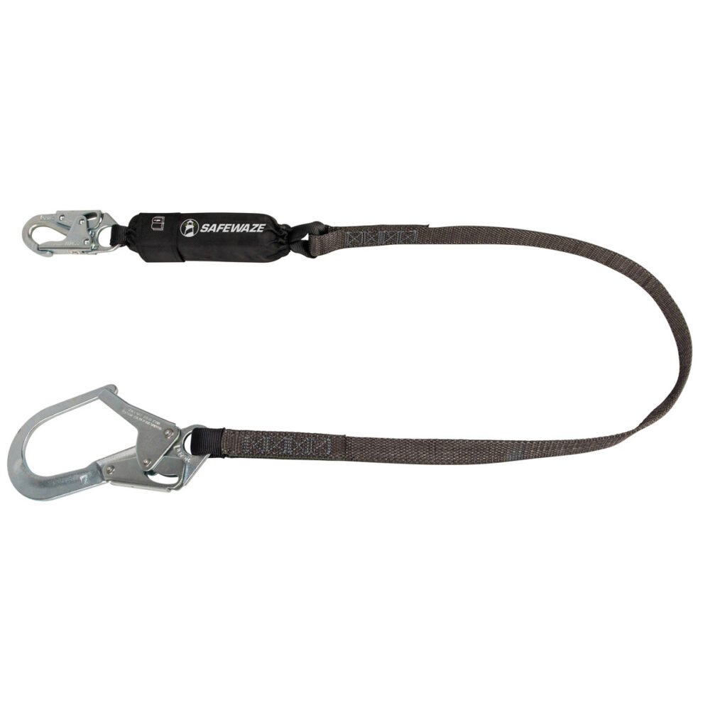 Safewaze Heavyweight 6′ Energy Absorbing Lanyard: Rebar Hook