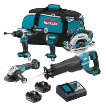Makita 18V LXT Brushless 5 Tool Combo Kit, 5.0Ah x2