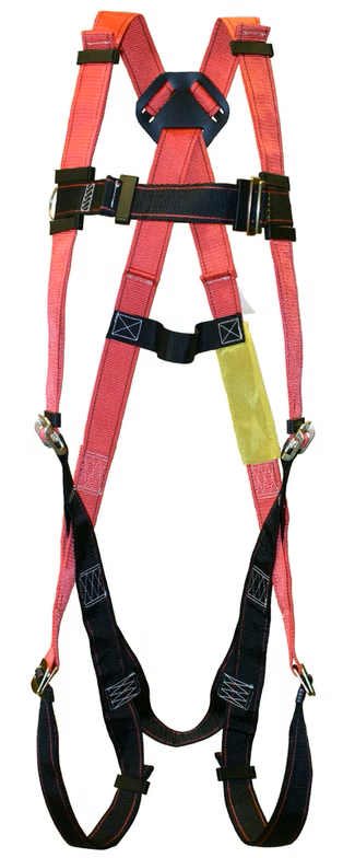 MLR FLAME GUARD Welder's Parachute Style Full Body Harness Grommet Legs, Quick Connect Chest, Shoulder Padding