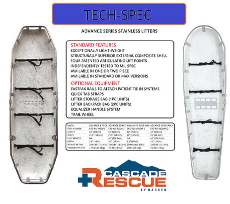 Wire Rescue Litter Cascade Rescue Advance Series Model 200 Rescue Litter - Lowest prices ...