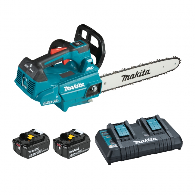 Makita 36V(18Vx2) LXT Brushless 14" Top Handle Chainsaw, 5.0Ah x2Kit