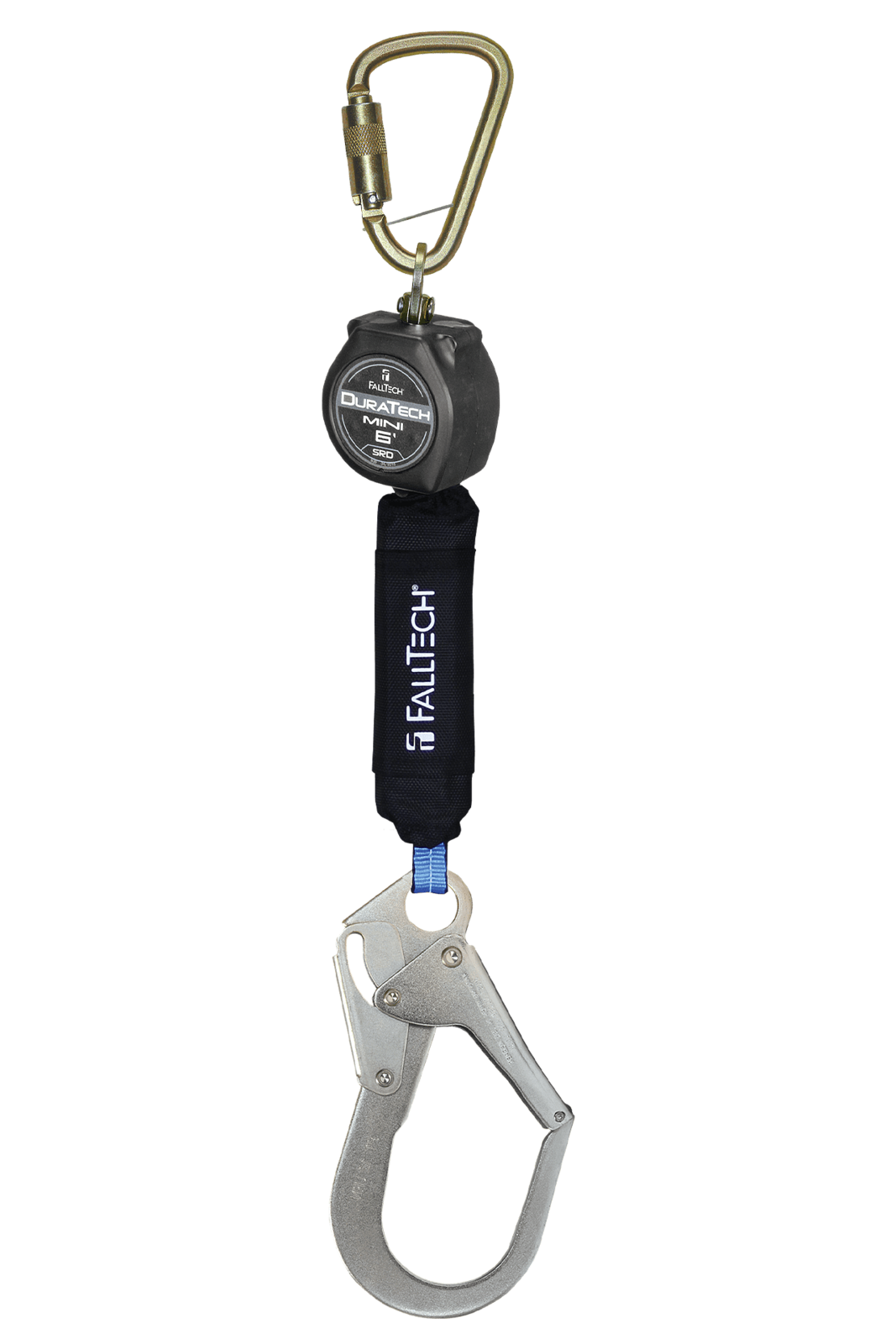 Falltech 6' DuraTech Mini Class 1 Personal SRL-P with Steel Rebar Hook, Includes Steel Dorsal Connecting Carabiner (ANSI)