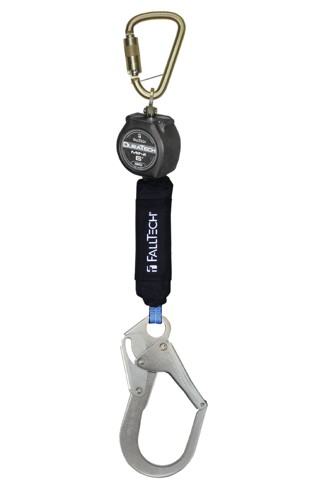 Falltech 6' DuraTech Mini Class 1 Personal SRL-P with Steel Rebar Hook, Includes Steel Dorsal Connecting Carabiner (ANSI)
