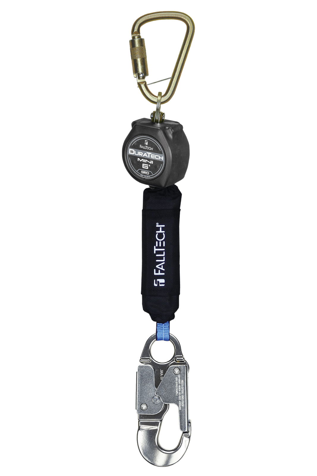 Falltech 6' DuraTech Mini Class 1 Personal SRL-P with Aluminum Snap Hook, Includes Steel Dorsal Connecting Carabiner (ANSI)