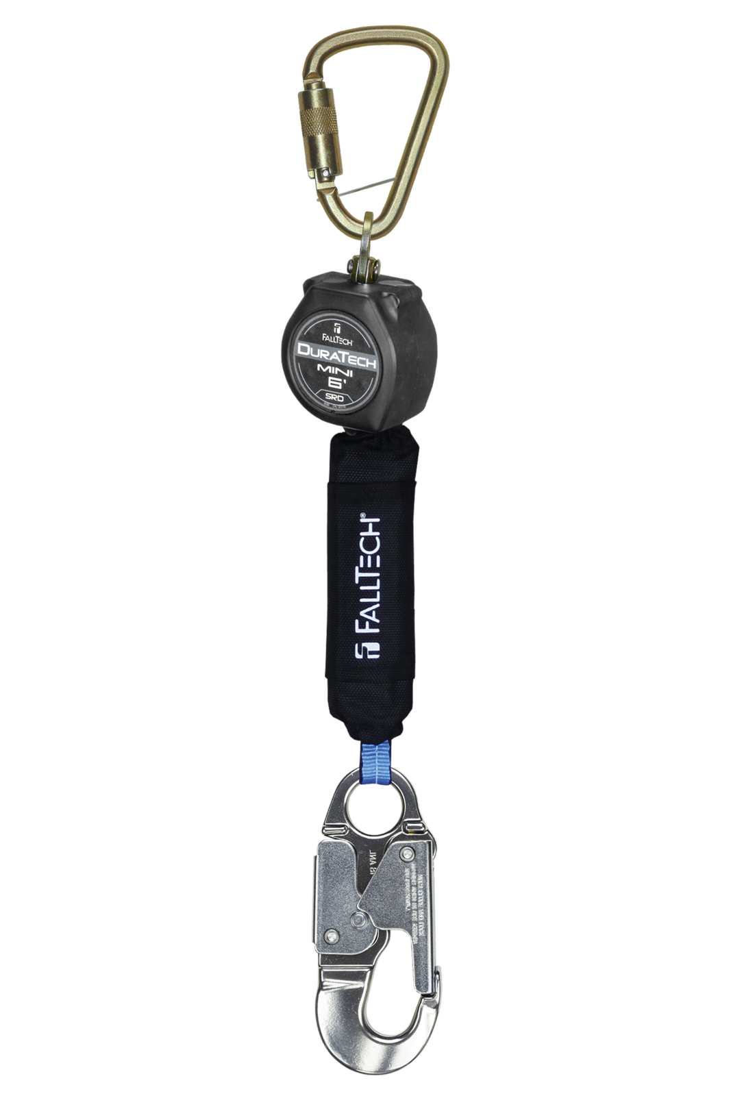Falltech 6' DuraTech Mini Class 1 Personal SRL-P with Aluminum Snap Hook, Includes Steel Dorsal Connecting Carabiner (ANSI)