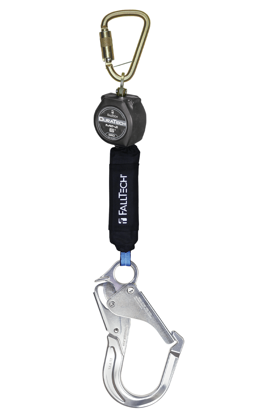 Falltech 6' DuraTech Mini Class 1 Personal SRL-P with Aluminum Rebar Hook, Includes Steel Dorsal Connecting Carabiner (ANSI)