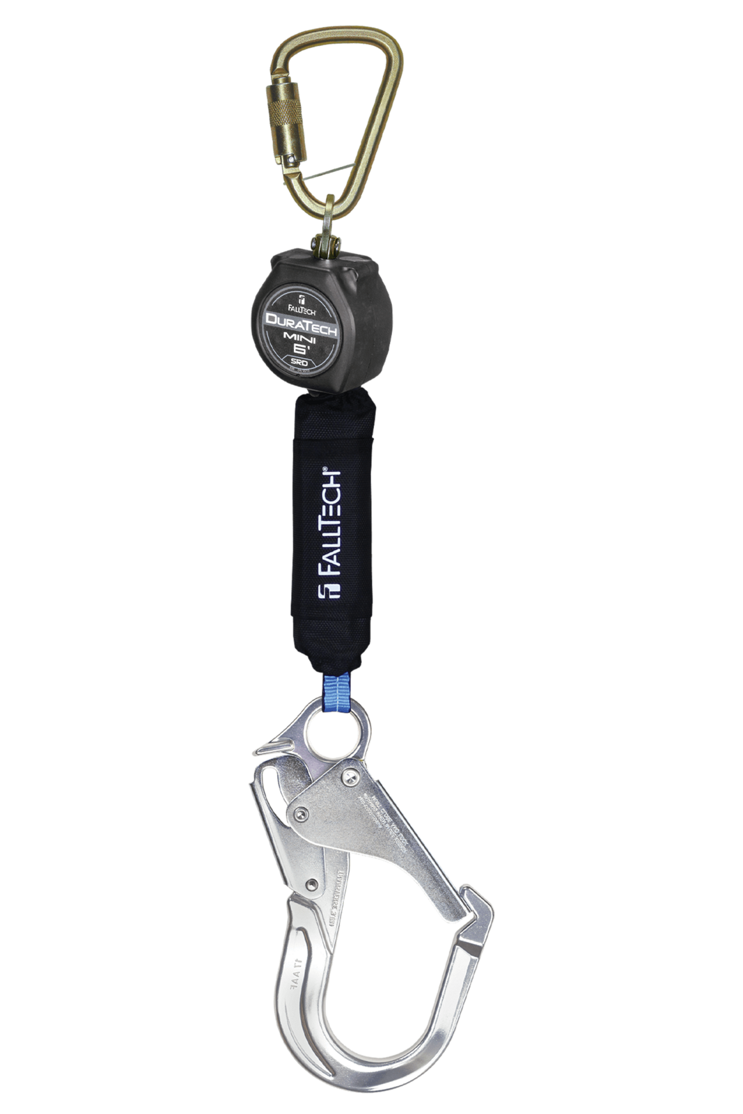 Falltech 6' DuraTech Mini Class 1 Personal SRL-P with Aluminum Rebar Hook, Includes Steel Dorsal Connecting Carabiner (ANSI)