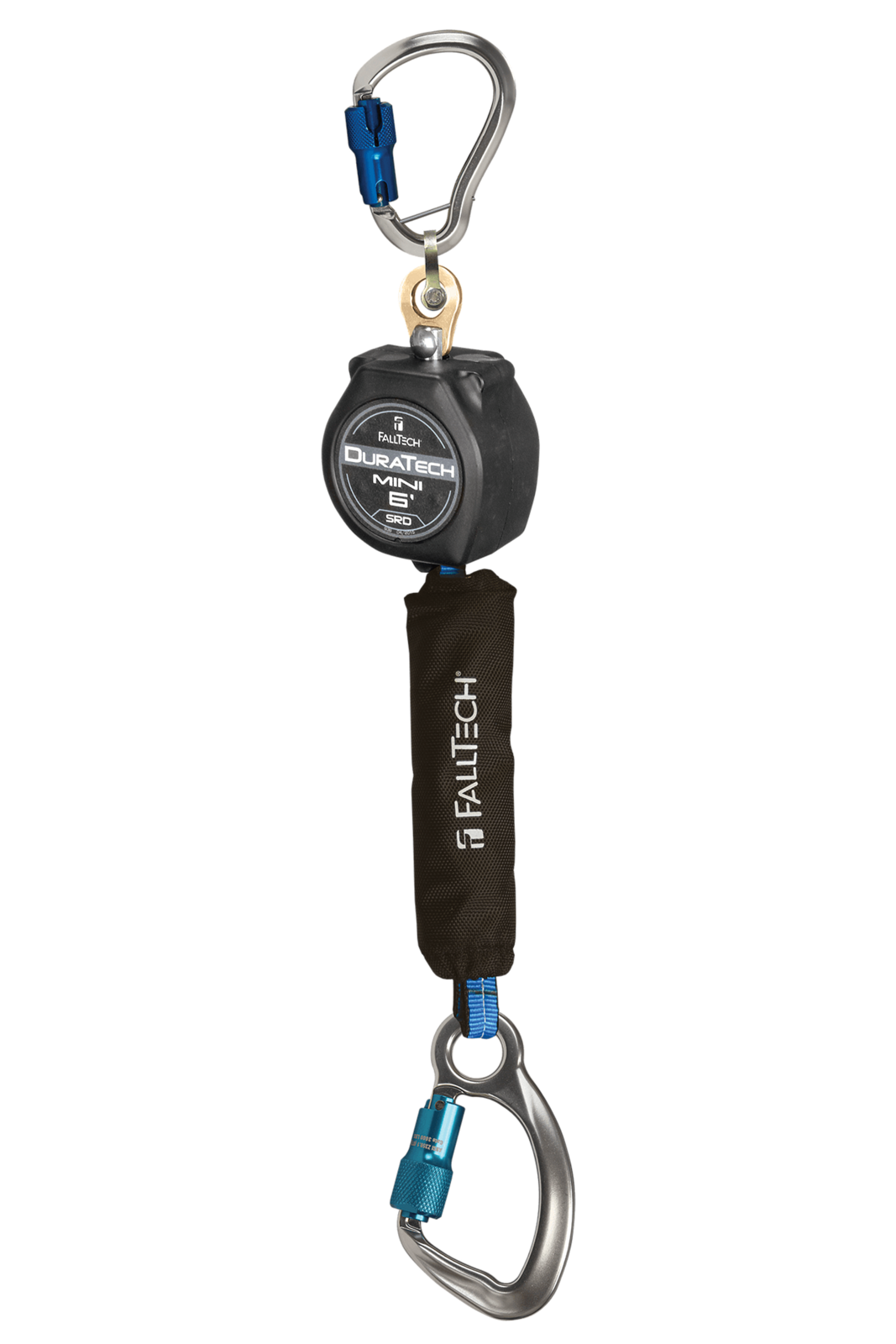 Falltech 6' DuraTech Mini Class 1 Personal SRL-P with Aluminum Carabiner, Includes Aluminum Dorsal Connecting Carabiner (ANSI)