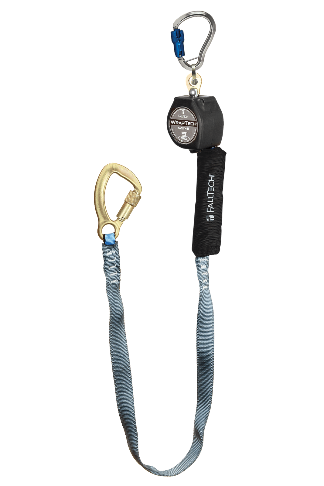 Falltech 9' WrapTech Mini Personal SRL with Steel 5k Carabiner, Includes Aluminum Dorsal Connecting Carabiner (OSHA)