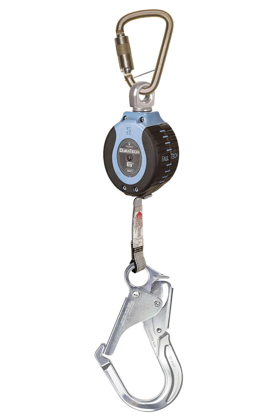 Falltech 6' DuraTech Personal SRL with Aluminum Rebar Hook, Includes Steel Dorsal Connecting Carabiner (ANSI)