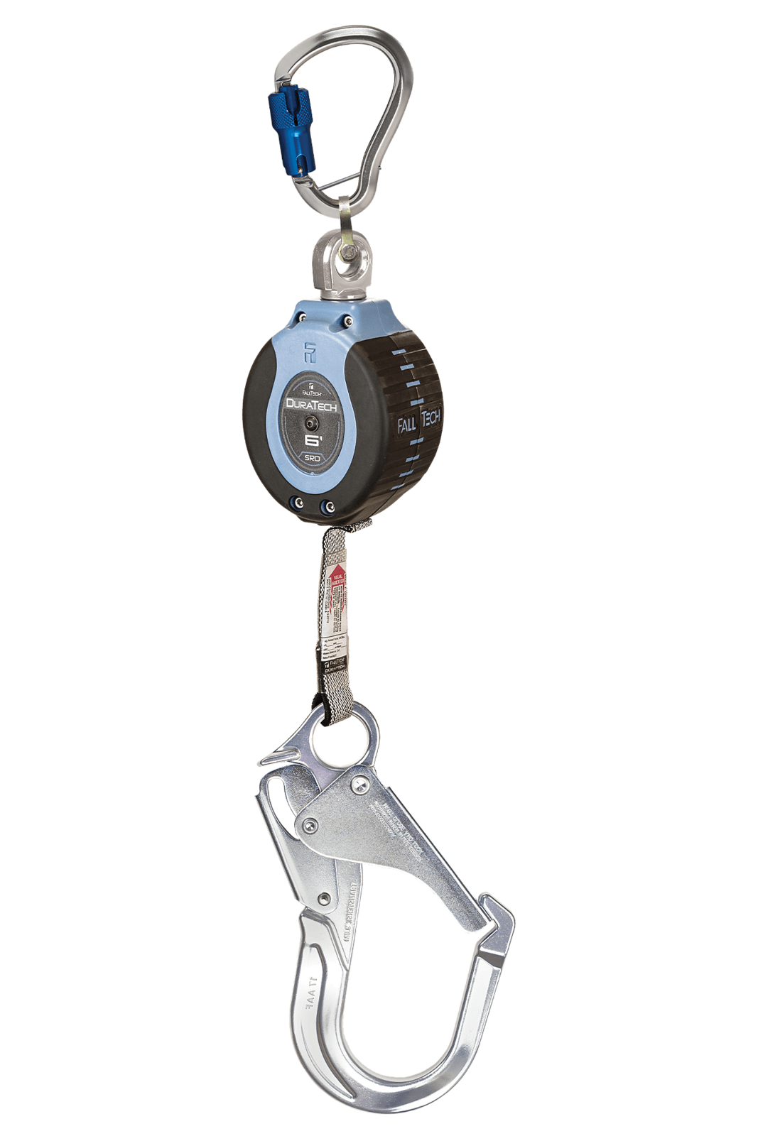 Falltech 6' DuraTech Personal SRL with Aluminum Rebar Hook, Includes Aluminum Dorsal Connecting Carabiner (ANSI)