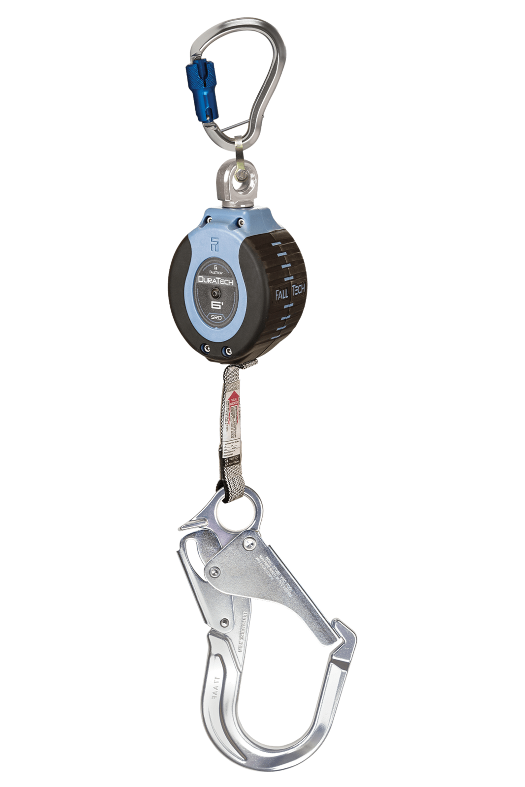 Falltech 6' DuraTech Personal SRL with Aluminum Rebar Hook, Includes Aluminum Dorsal Connecting Carabiner (ANSI)