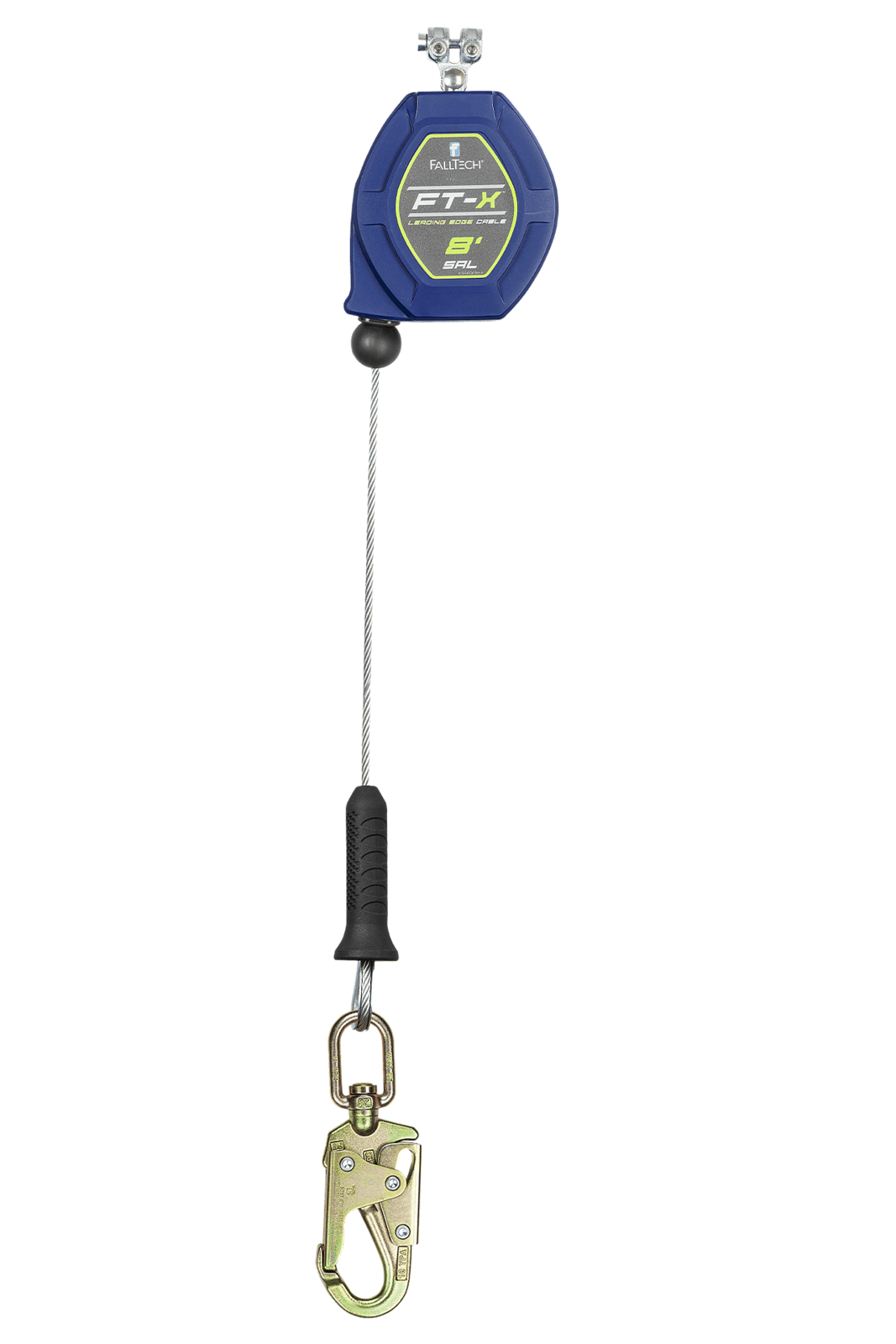 Falltech 8' FT-X Cable Class 2 Leading Edge Personal SRL-P, Replacement-leg with Steel Swivel Snap Hooks with SpeedLink (ANSI/CSA)
