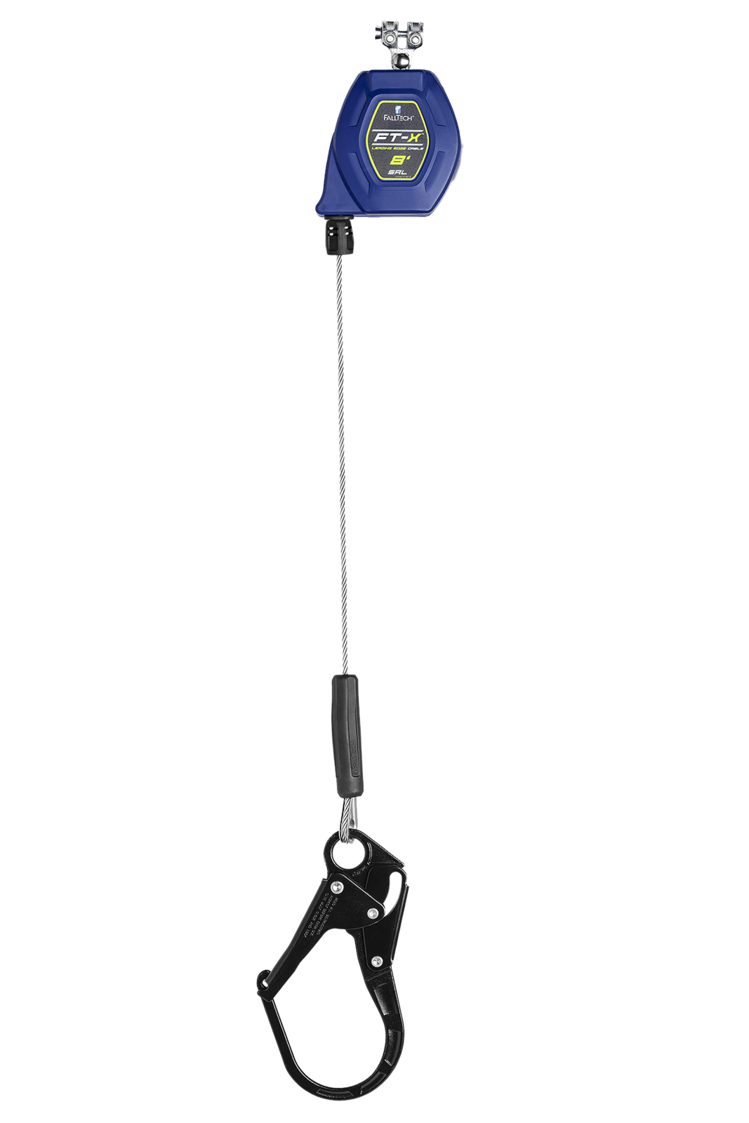 Falltech 8' FT-X Cable Class 2 Leading Edge Personal SRL-P, Replacement-leg with Steel Rebar Hooks with SpeedLink (ANSI/CSA)