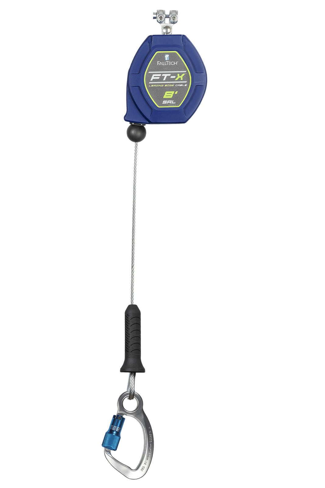 Falltech 8' FT-X Cable Class 2 Leading Edge Personal SRL-P, Replacement-leg with Aluminum CE Carabiners with SpeedLink (ANSI/CSA)
