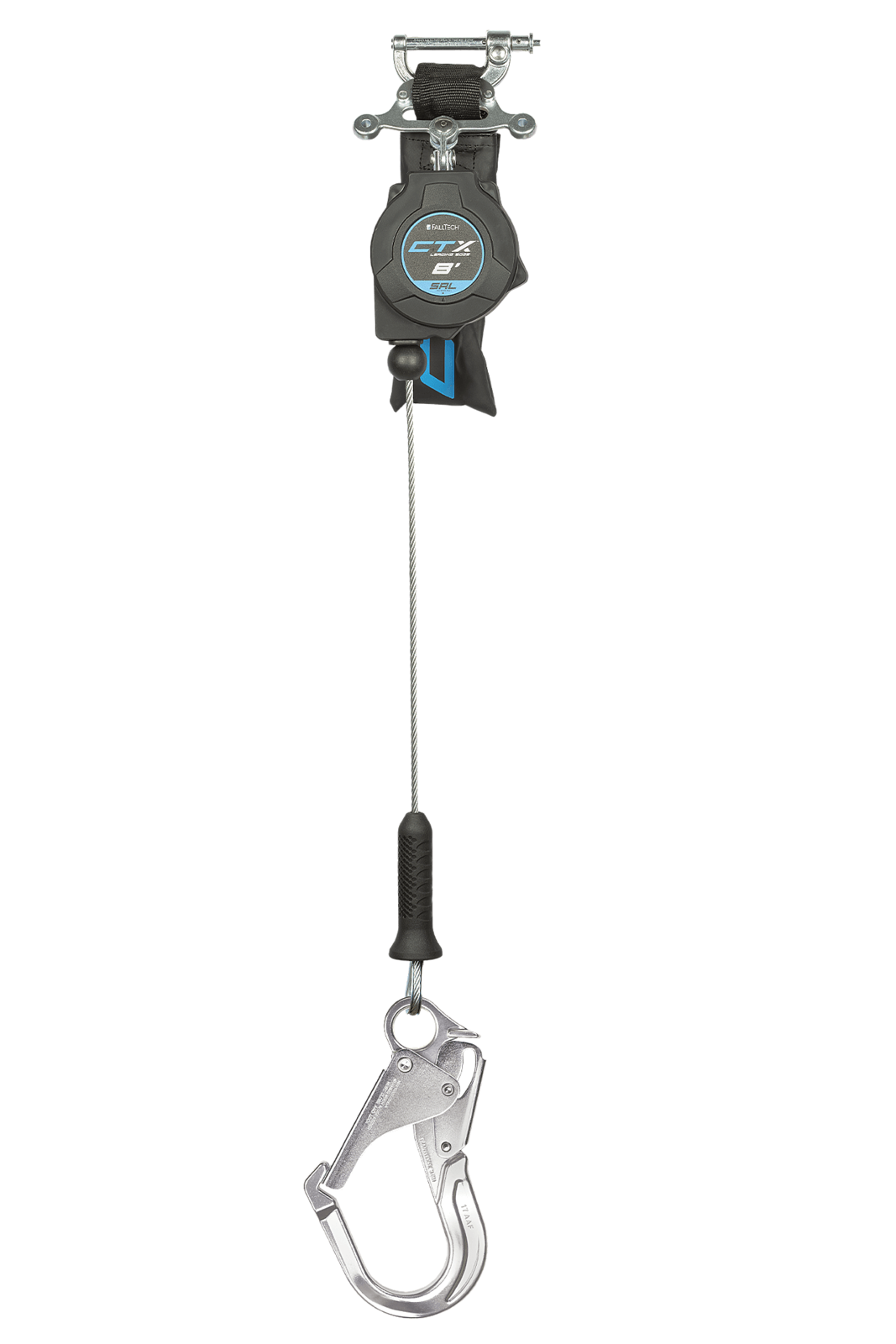 Falltech 8' CTX Cable Class 2 Leading Edge Personal SRL-P, Single-leg with Aluminum Rebar Hook (ANSI/CSA)