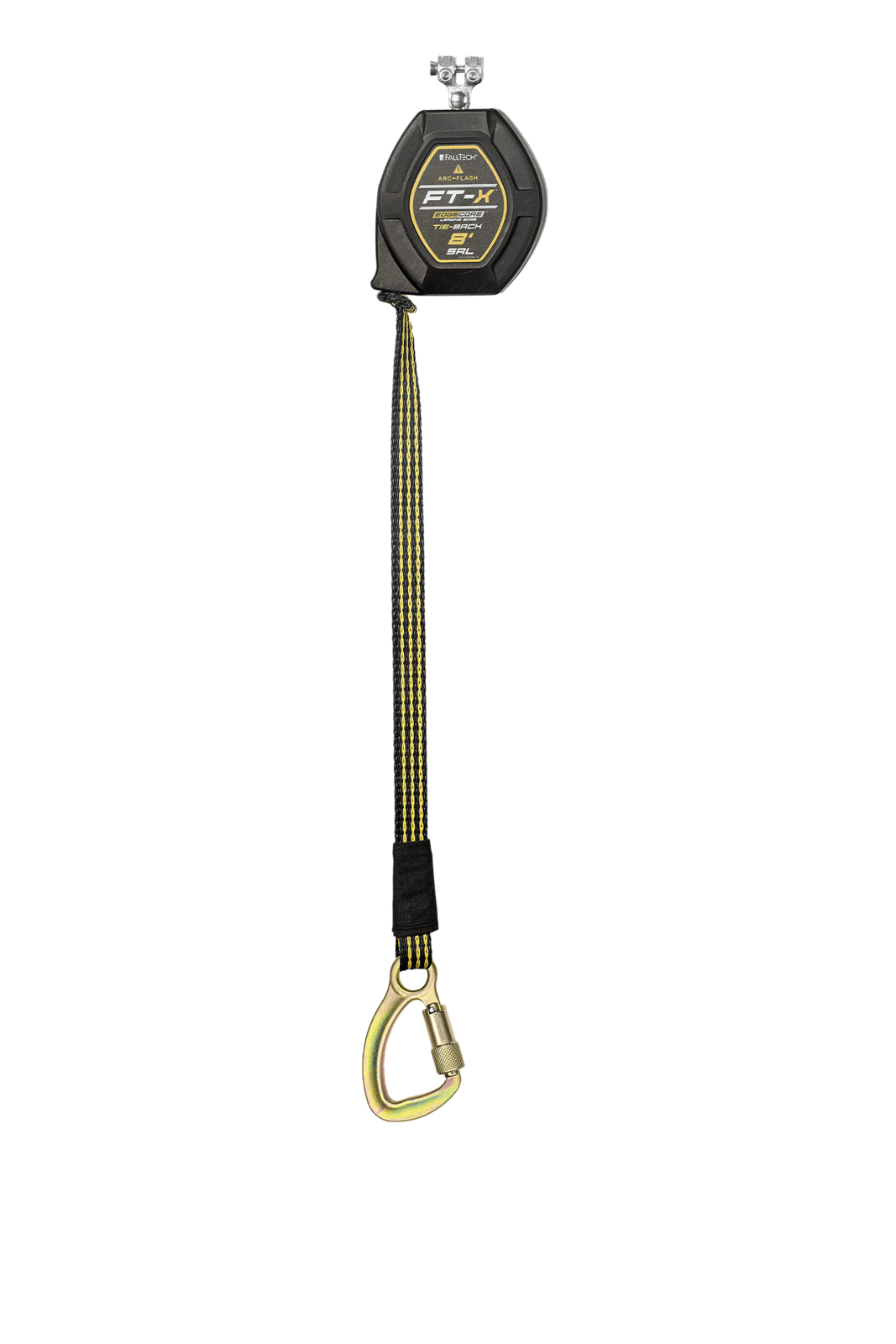 Falltech 8' FT-X EdgeCore Arc Flash Tie-Back Class 2 Leading Edge Personal SRL-P, Replacement-leg with Steel 5k Carabiner with SpeedLink (ANSI/CSA)