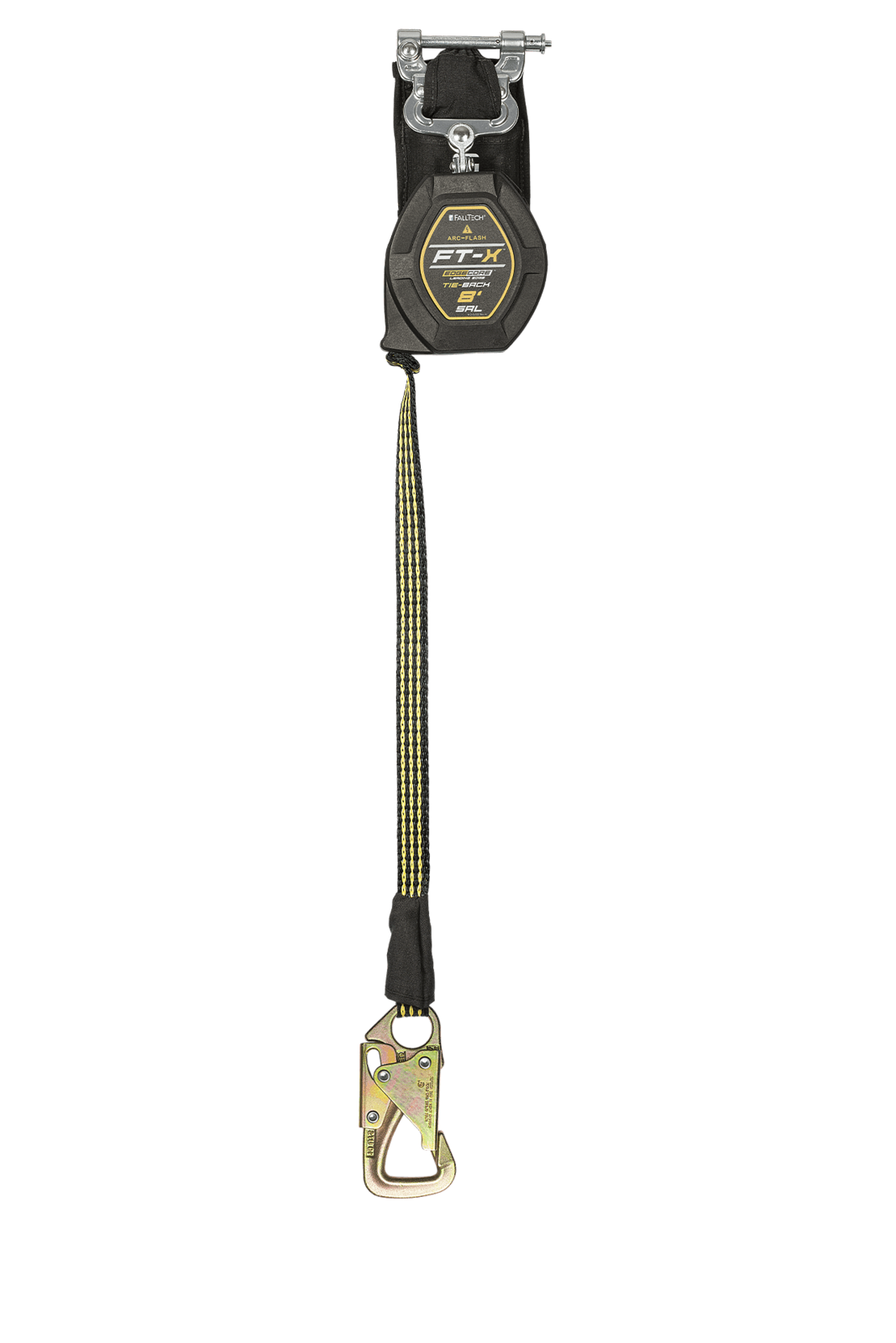 Falltech 8' FT-X EdgeCore Arc Flash Tie-Back Class 2 Leading Edge Personal SRL-P, Single-leg with Steel 5k Snap Hook (ANSI/CSA)