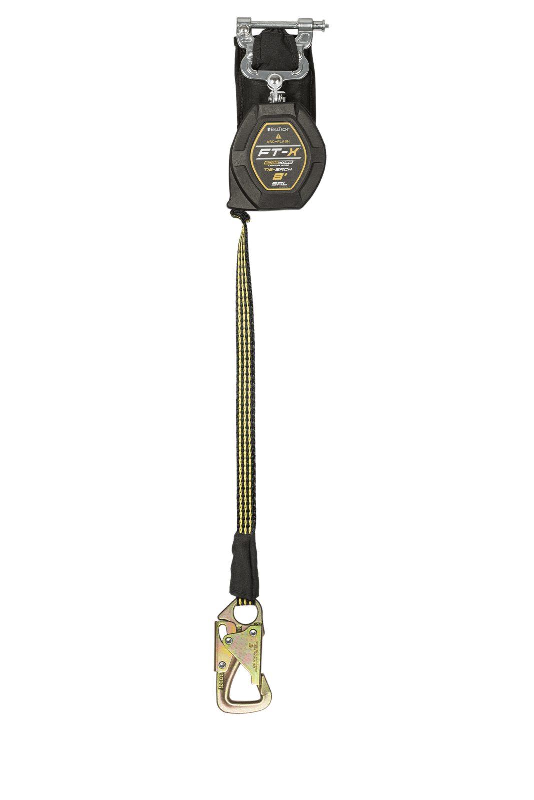 Falltech 8' FT-X EdgeCore Arc Flash Tie-Back Class 2 Leading Edge Personal SRL-P, Single-leg with Steel 5k Snap Hook (ANSI/CSA)