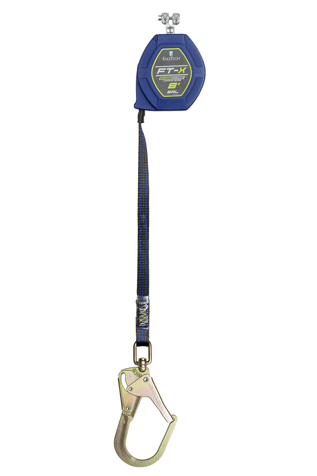 Falltech 8' FT-X EdgeCore Class 2 Leading Edge Personal SRL-P, Replacement-leg with Steel Swivel Rebar Hooks with SpeedLink (ANSI/CSA)
