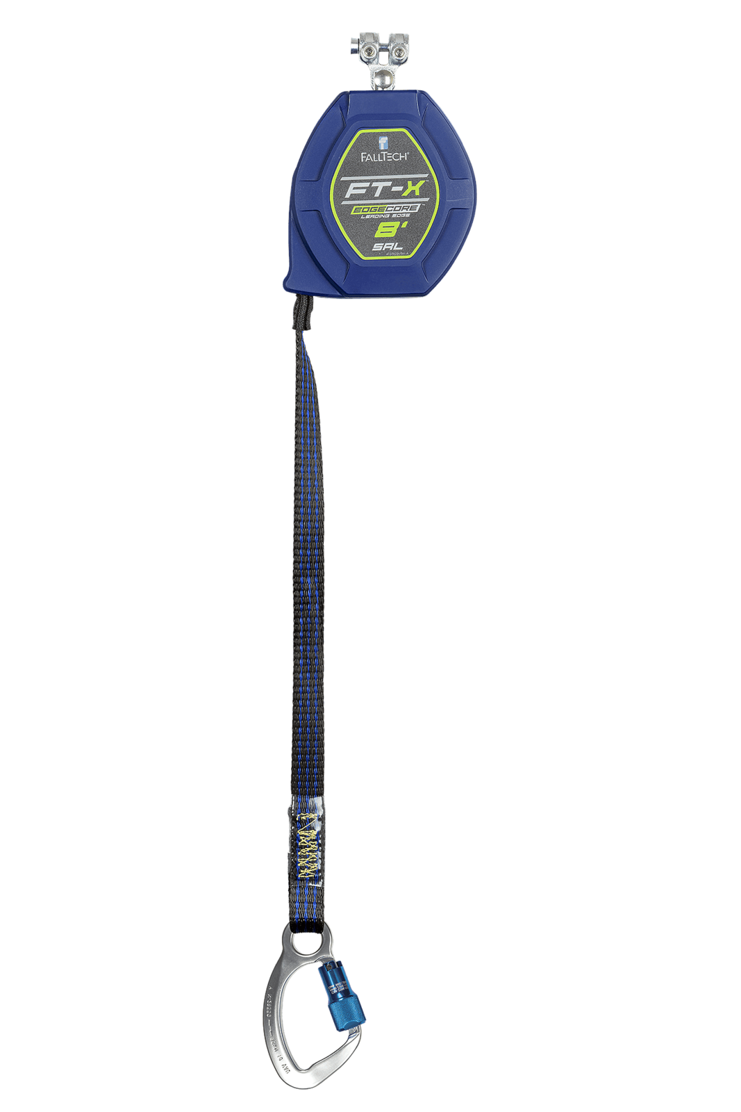Falltech 8' FT-X EdgeCore Class 2 Leading Edge Personal SRL-P, Replacement-leg with Aluminum CE Carabiners with SpeedLink (ANSI/CSA)