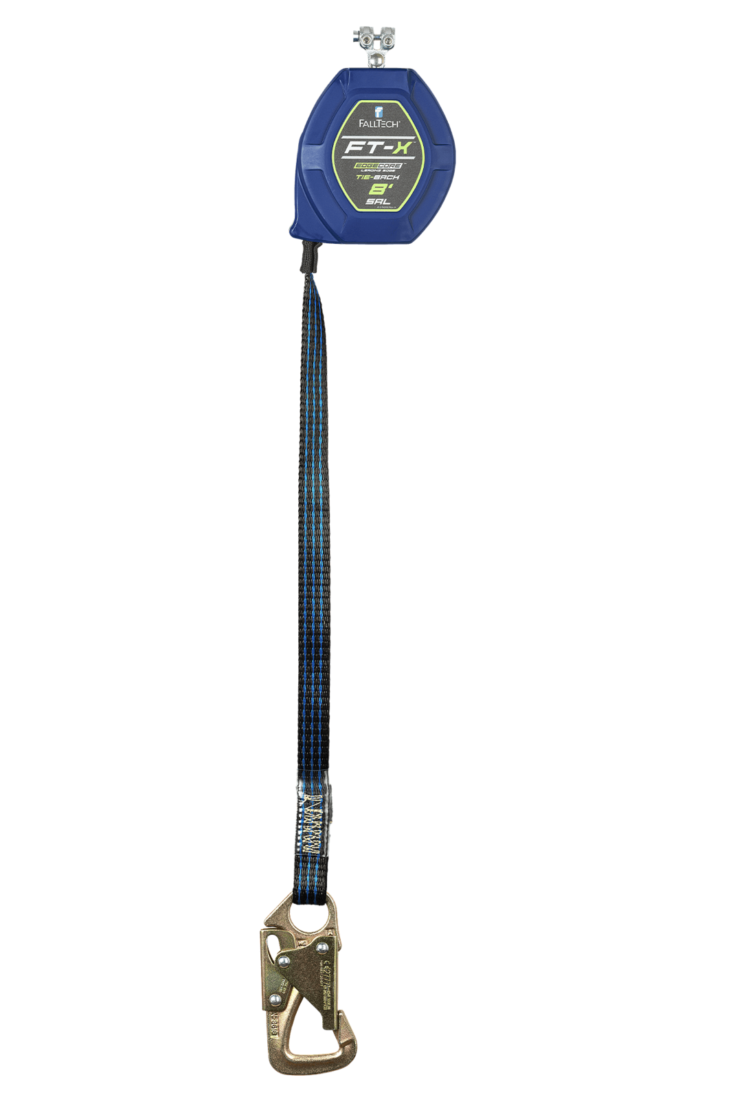 Falltech 8' FT-X EdgeCore Tie-Back Class 2 Leading Edge Personal SRL-P, Replacement-leg with Steel 5k Snap Hook with SpeedLink (ANSI/CSA)