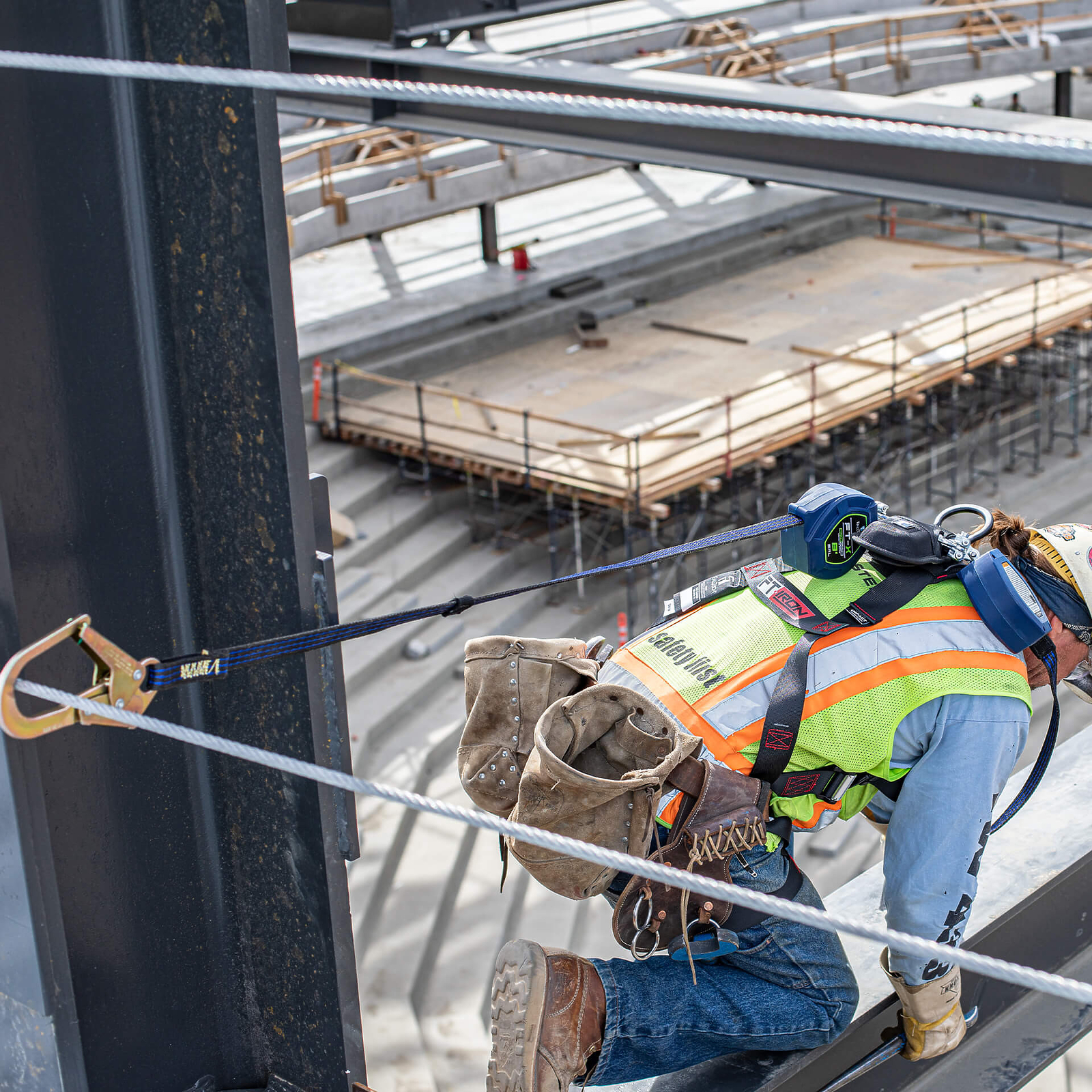 Falltech 8' FT-X EdgeCore Class 2 Leading Edge Personal SRL-P, Single-leg with Aluminum CE Carabiner (ANSI/CSA)