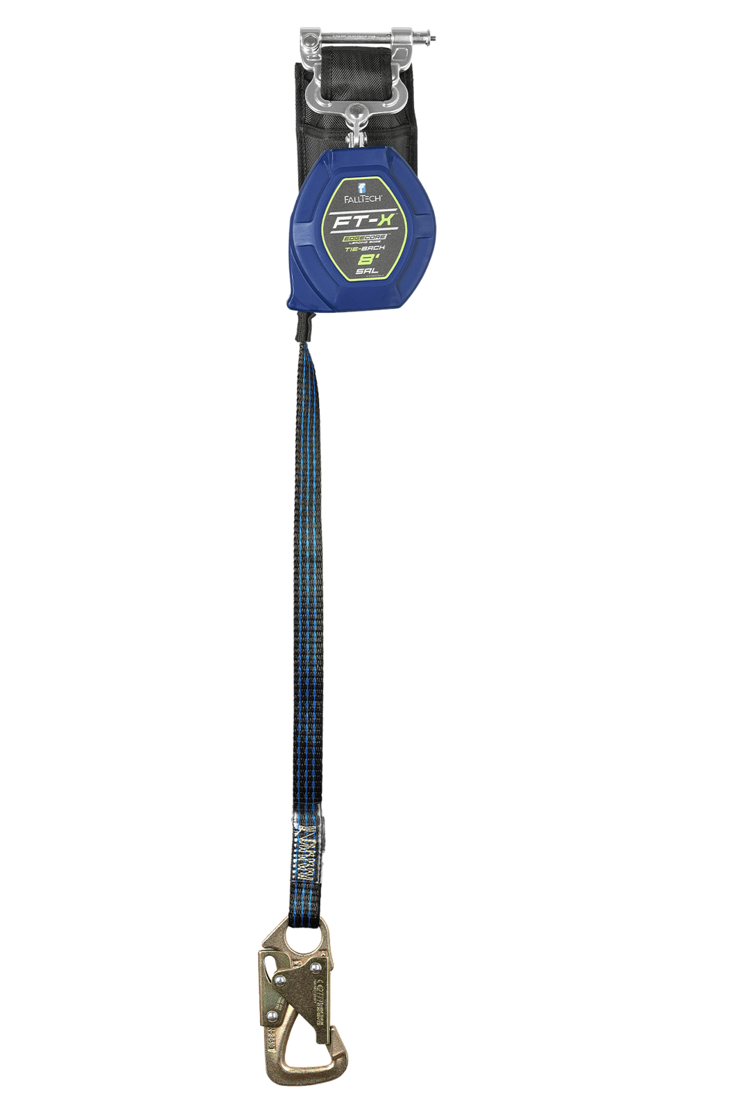 Falltech 8' FT-X EdgeCore Tie-Back Class 2 Leading Edge Personal SRL-P, Single-leg with Steel 5k Snap Hook (ANSI/CSA)