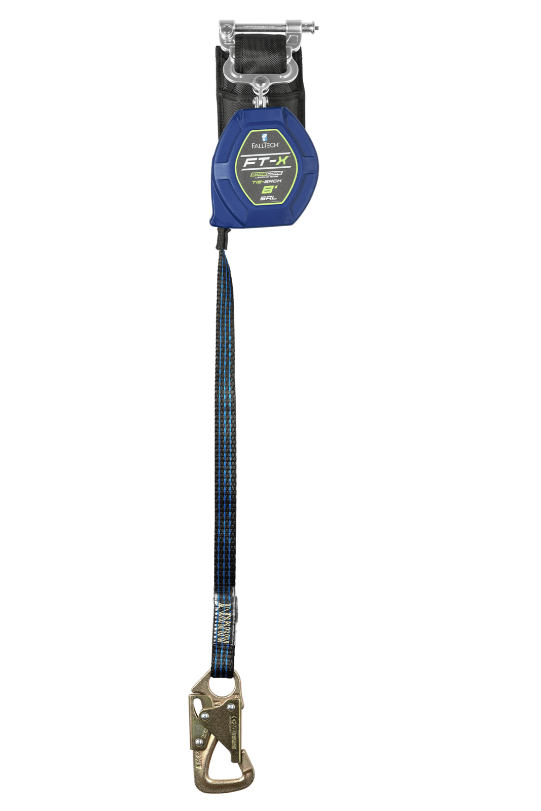 Falltech 8' FT-X EdgeCore Tie-Back Class 2 Leading Edge Personal SRL-P, Single-leg with Steel 5k Snap Hook (ANSI/CSA)
