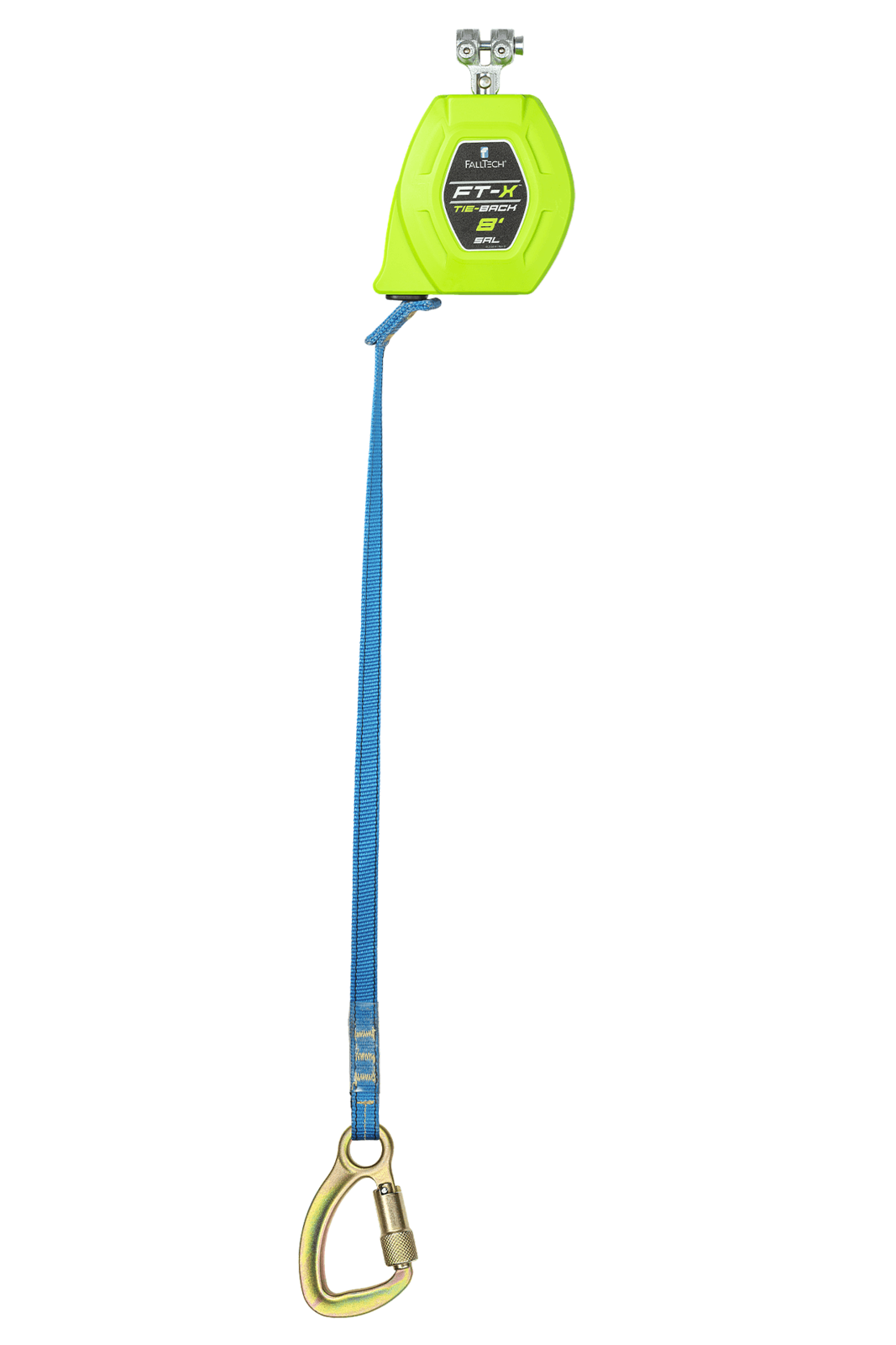 Falltech 8' FT-X Web Tie-Back Class 1 Personal SRL-P, Replacement-leg with Steel 5k Carabiner with SpeedLink (ANSI)